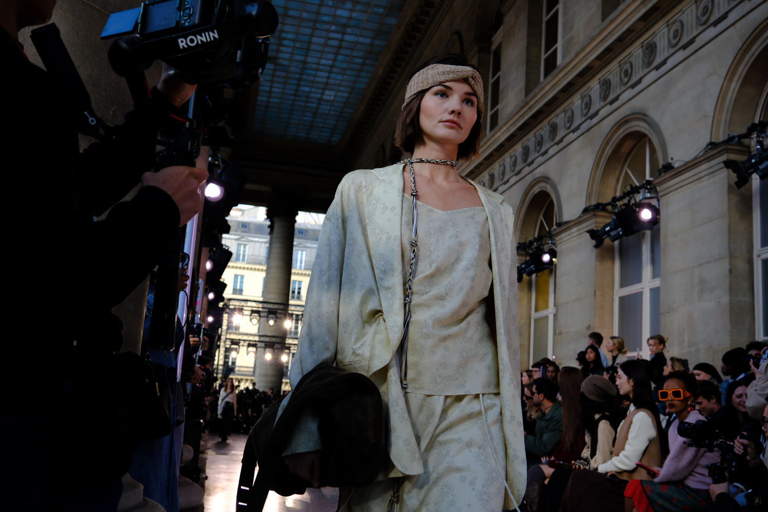 A model on the runway at Tranoi SS24 collection