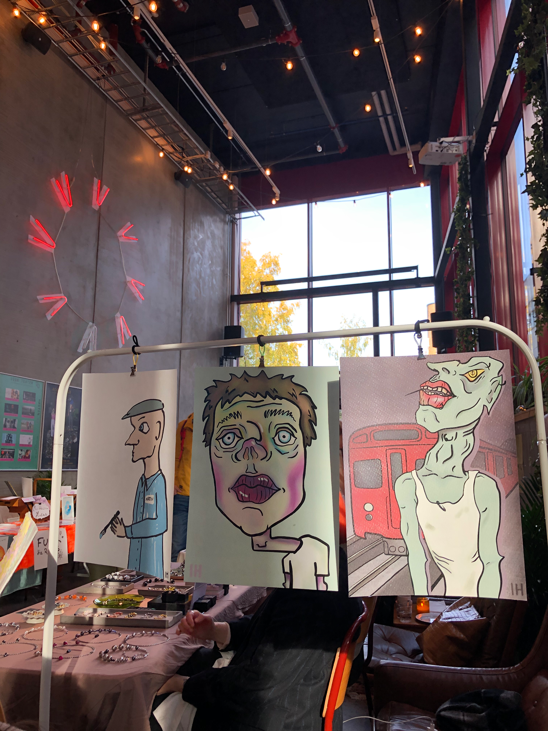 Selling prints at Vega scene