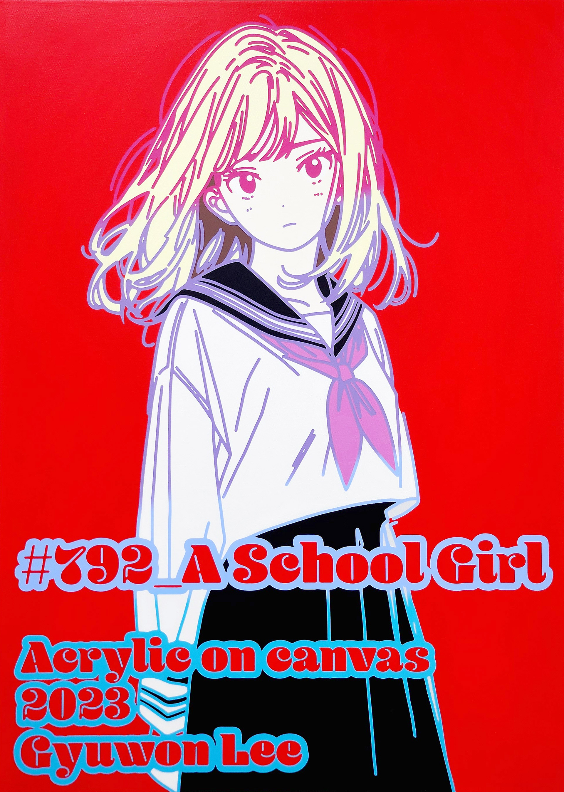 #792_A School Girl, Acrylic on canvas, 90.9 x 65.1 cm, 2023