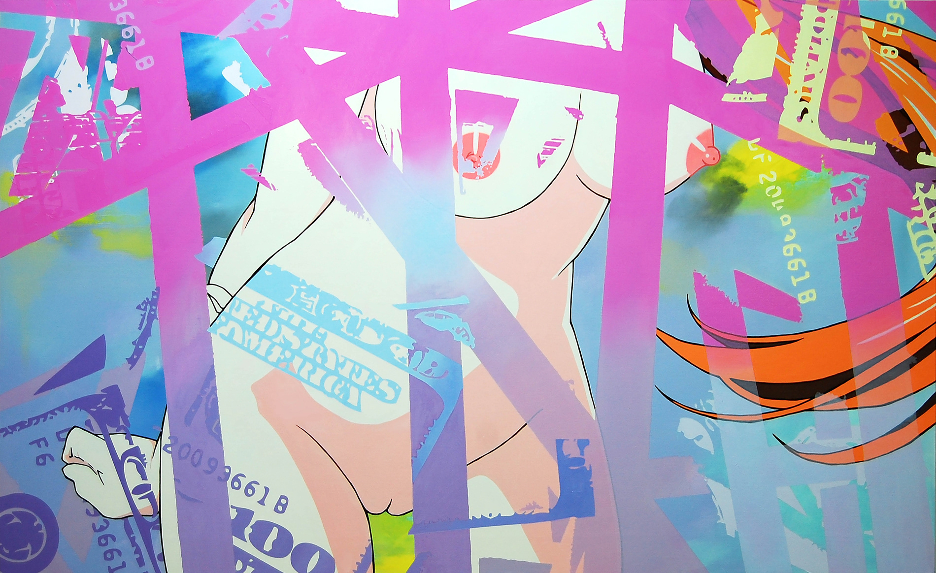 A Girl in the Trap, Oil on canvas, 80.3  x 130 cm, 2016