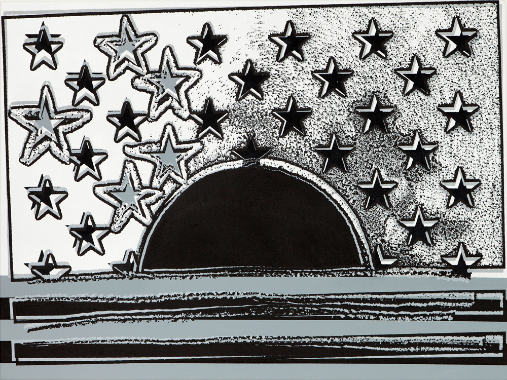 Sunset in Korea, Acrylic and silkscreen ink on canvas, 76.2 x 101.2 cm, 2012