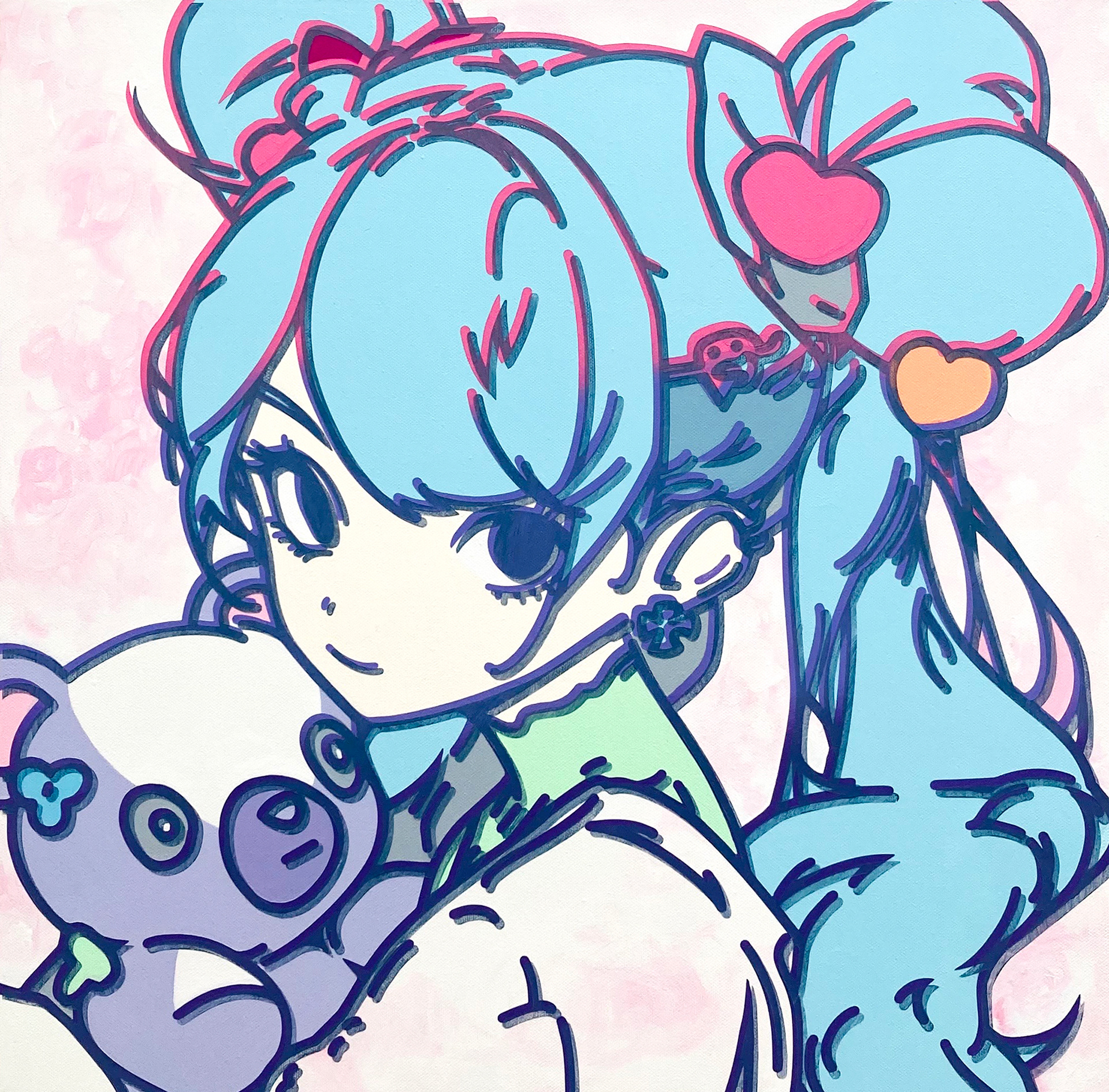 #635_Ariana Grande, Acrylic on canvas, 45.5 x 45.4 cm, 2023