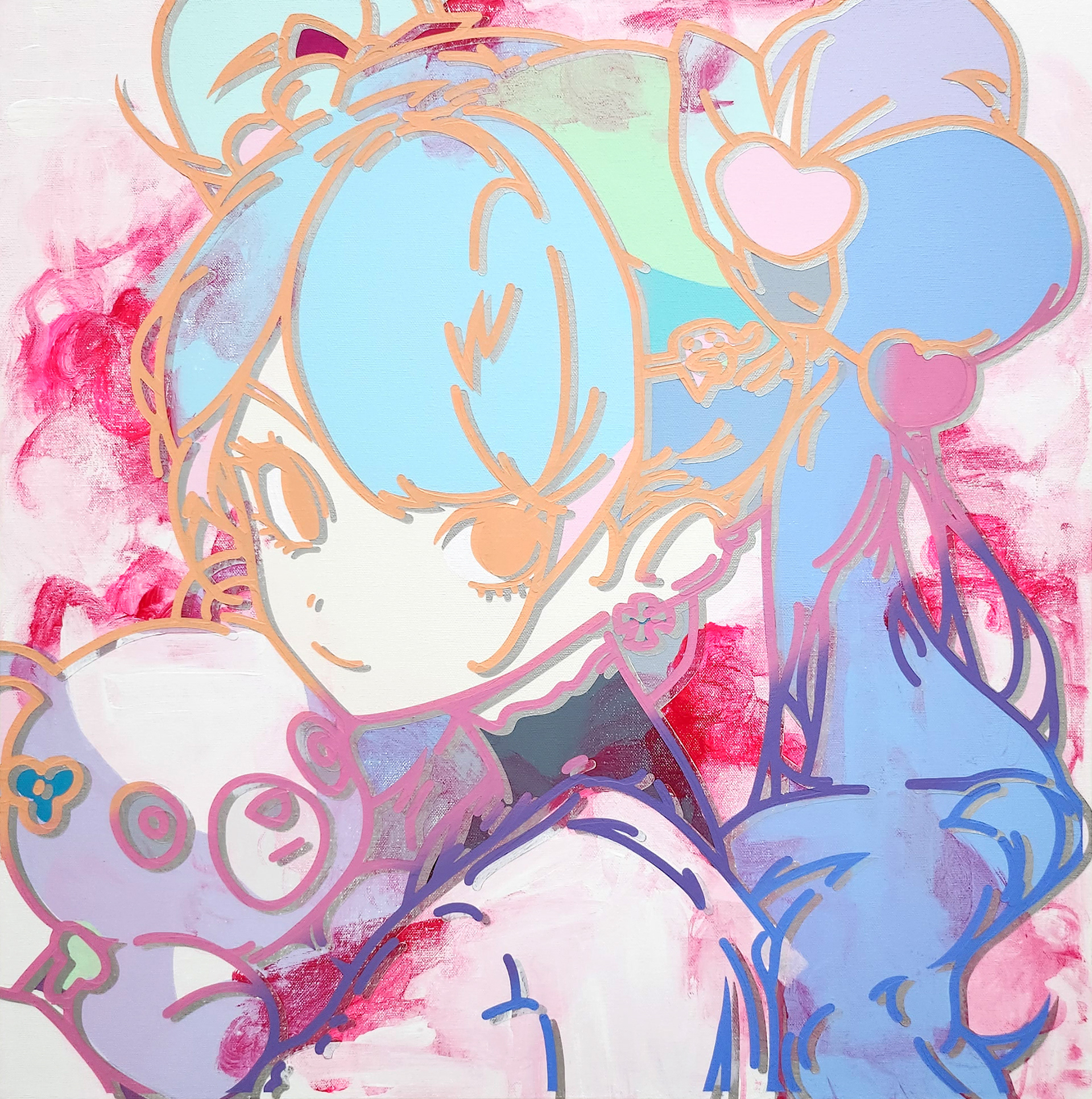 #637_Ariana Grande, Acrylic on canvas, 60.6 x 60.6 cm, 2023