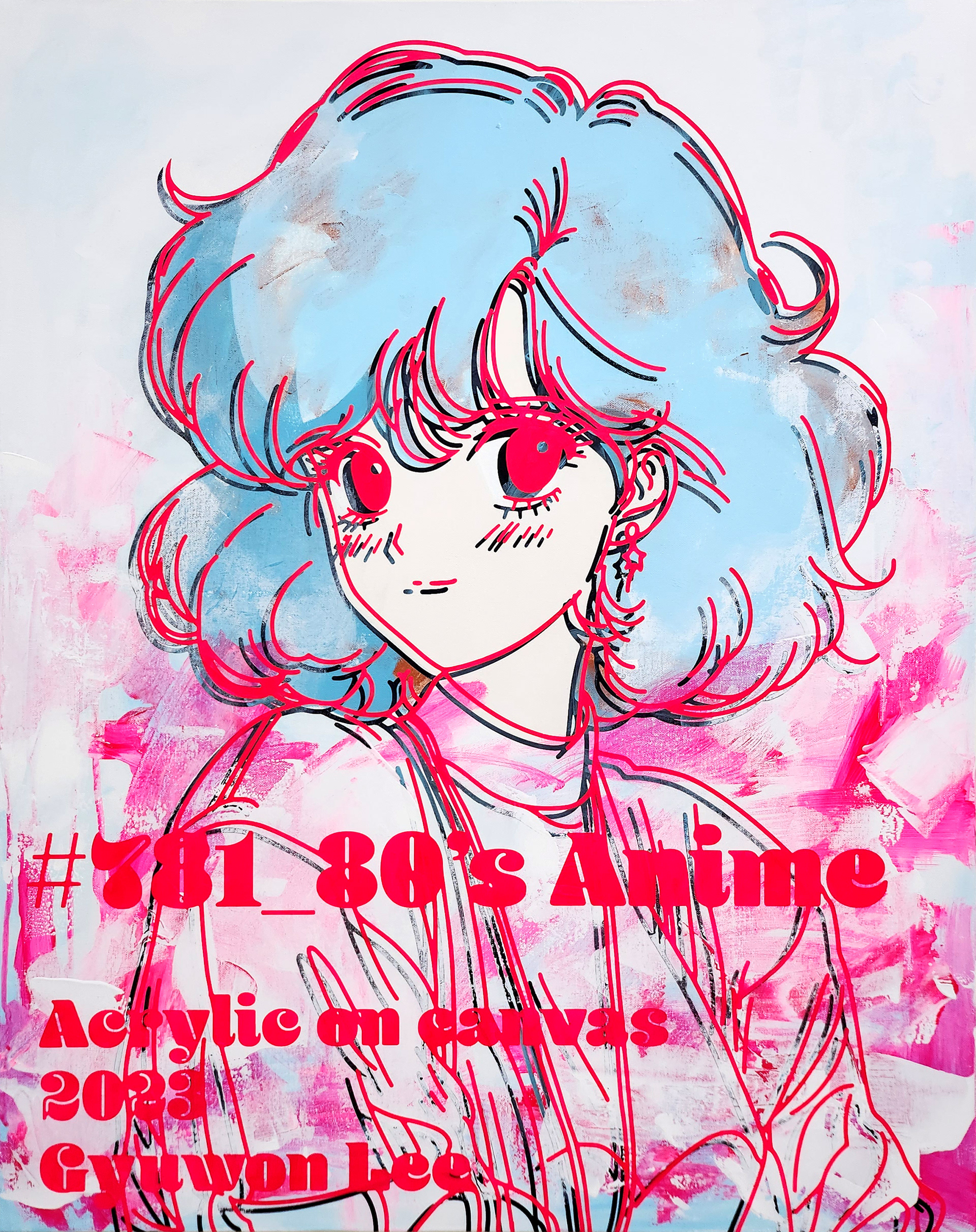 #781_80's Anime, Acrylic on canvas, 90.9 x 72.7 cm, 2023