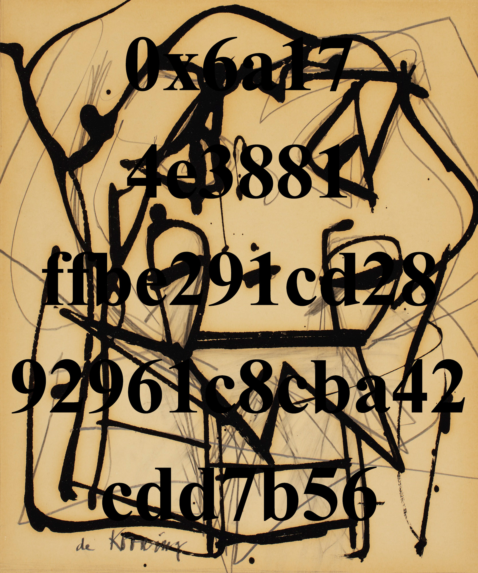 My Wallet of Ethereum in Upbit(De Kooning Black), Digital Image, 2018