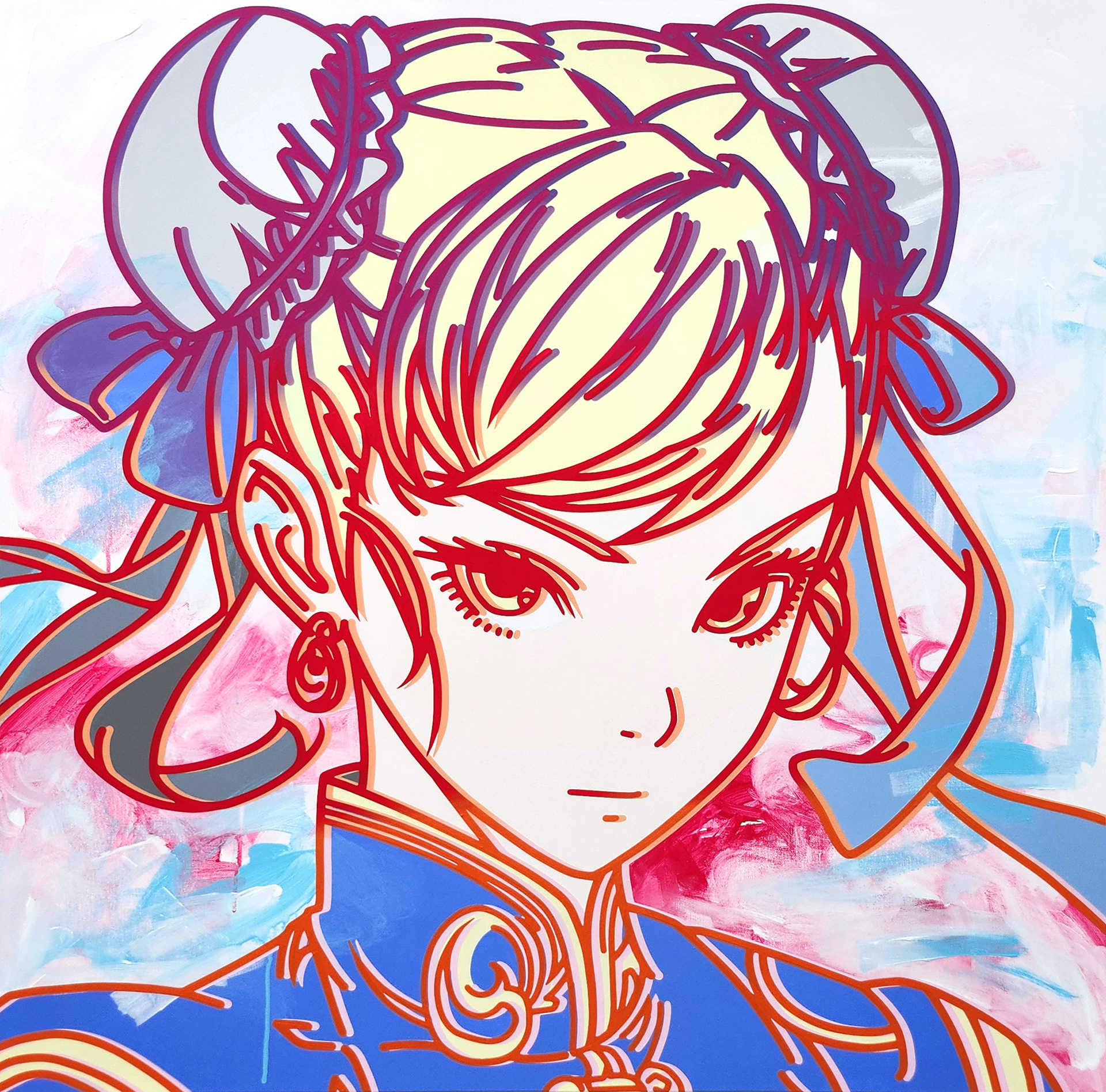 #741_Chun-li, Acrylic on canvas, 91 x 91 cm, 2023