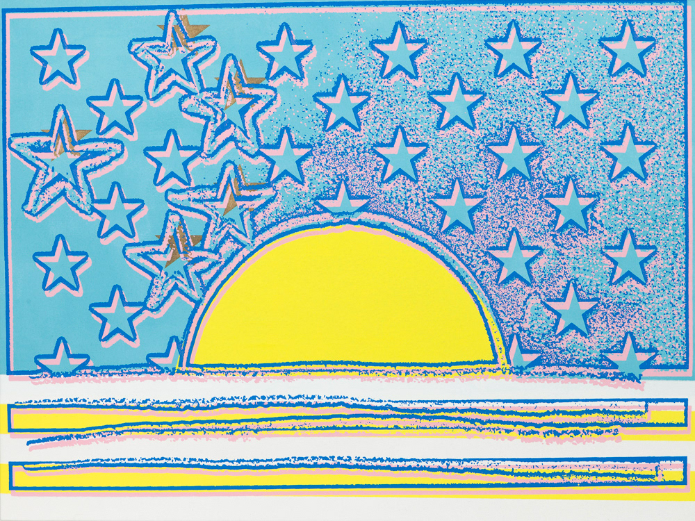 Sunset in Korea, Acrylic and silkscreen ink on canvas, 76.2 x 101.2 cm, 2012