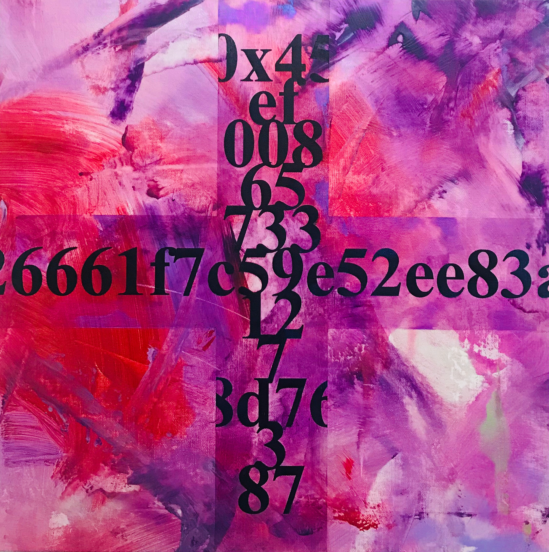 My Wallet of Ethereum in Coinex, Acrylic on canvas,  50 x 50 cm, 2018