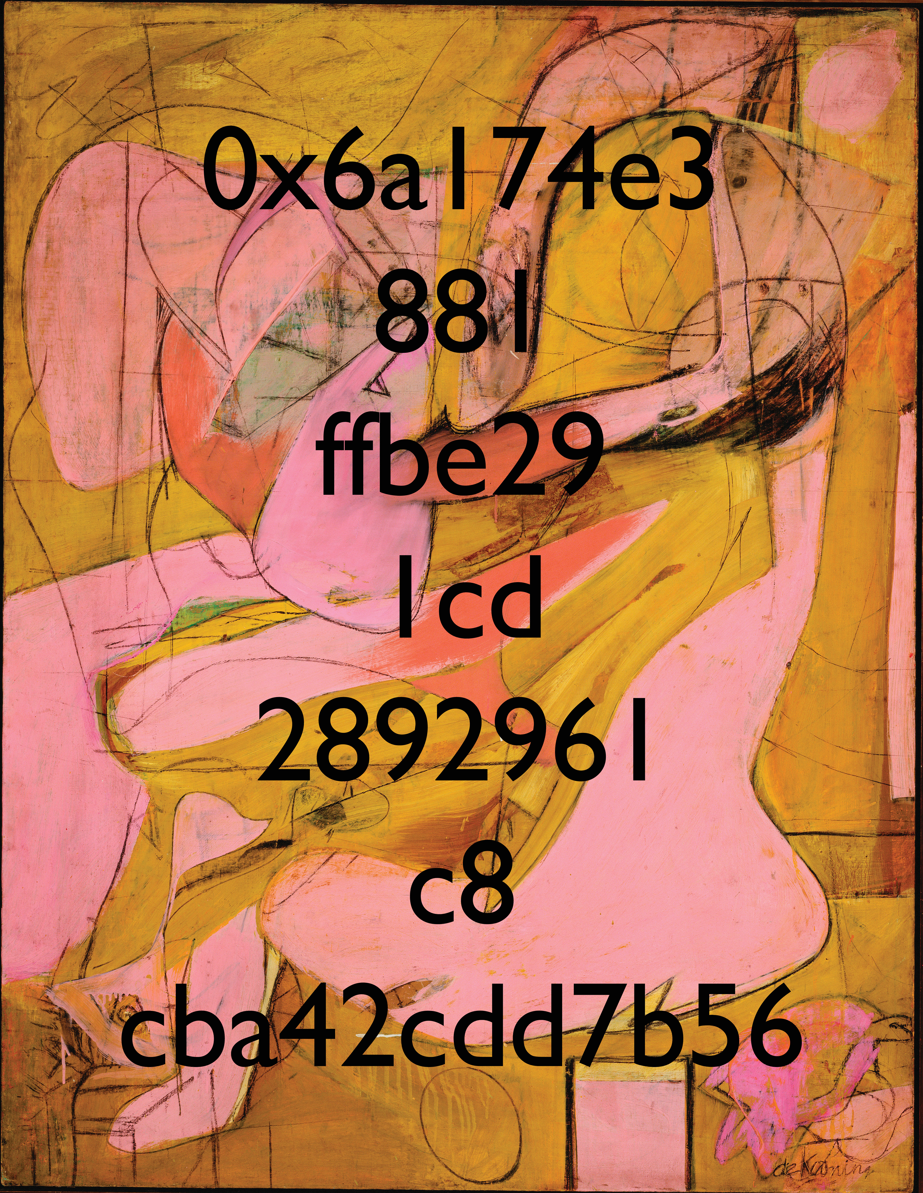 My Wallet of Ethereum in Upbit(De Kooning Black), Digital Image, 2018