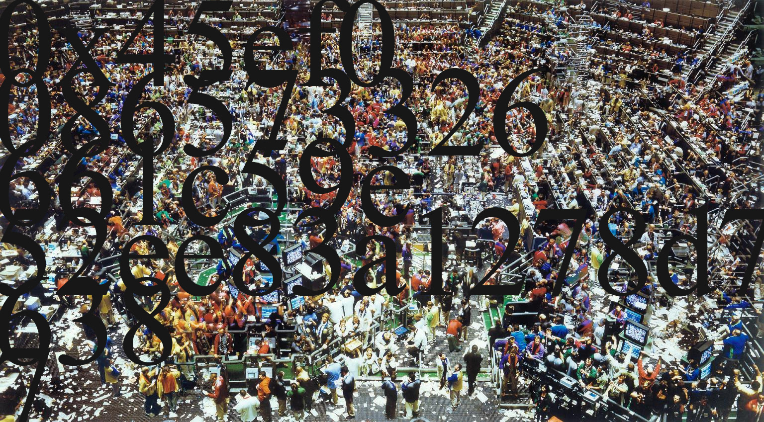 My Wallet of Ethereum in Coinex(Gursky Black), Acrylic on printed panel,  89.5 x 162 cm, 2018