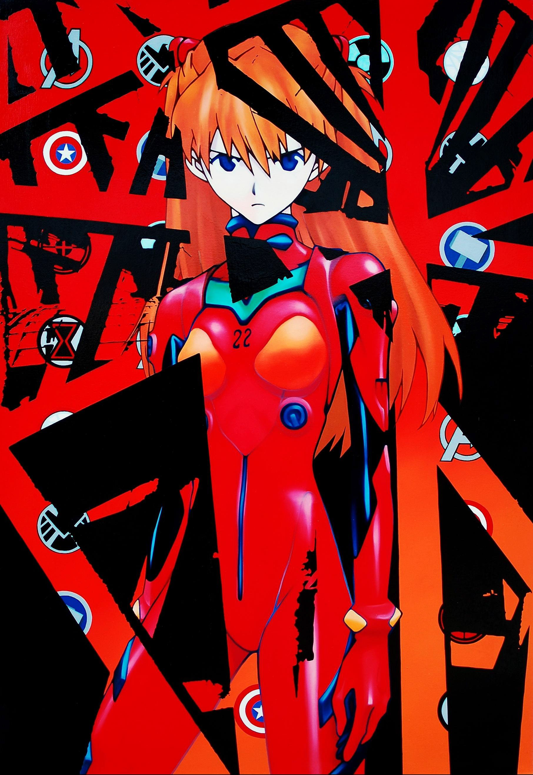 Asuka in the Beijing Stadium with the Avengers, Oil on canvas, 130.3 x 89.4 cm, 2015