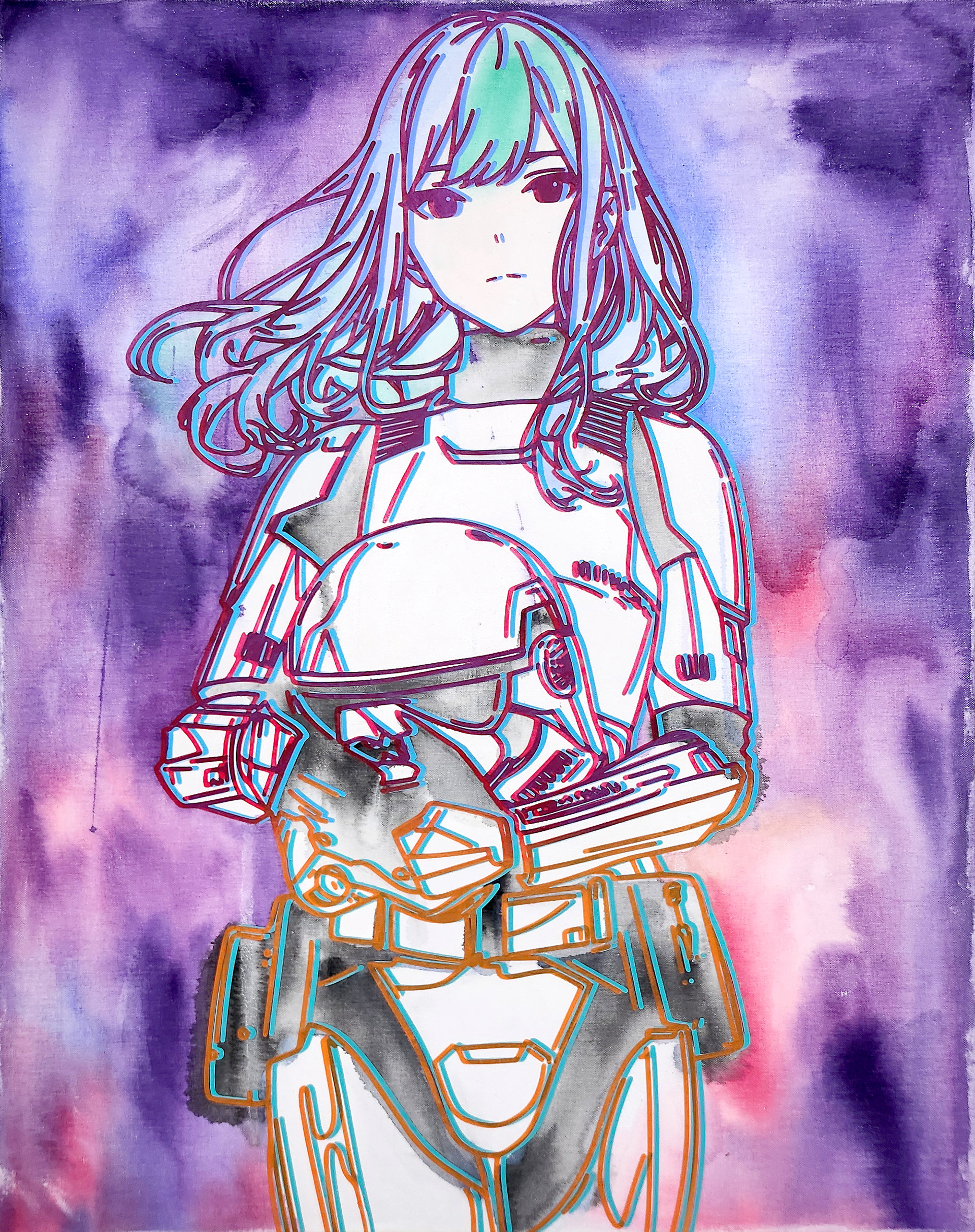 #1101_Stormtrooper, Acrylic and  oriental color on canvas, 90.9 x 72.7 cm, 2024