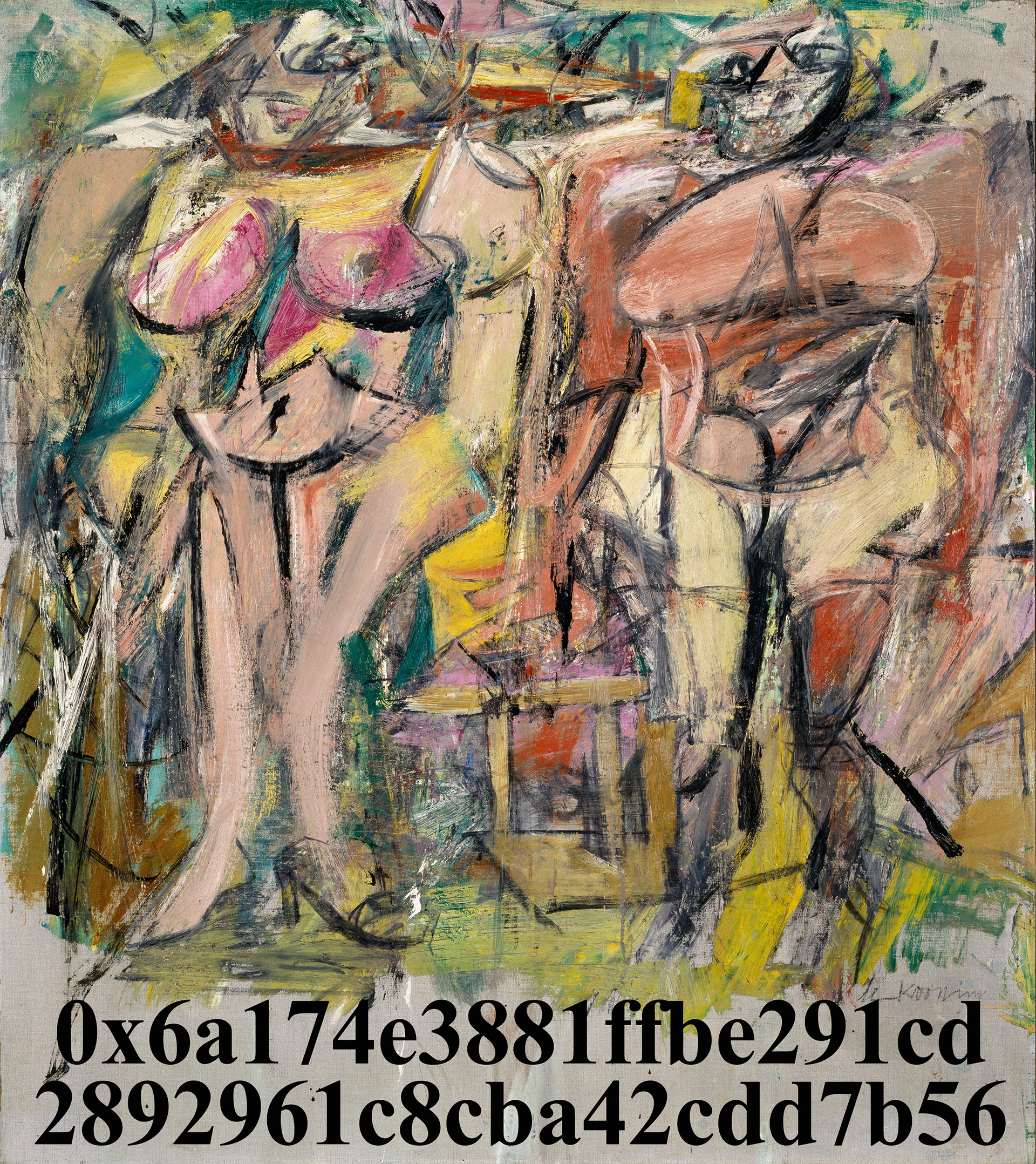 My Wallet of Ethereum in Upbit(De Kooning Black), Digital Image, 2018