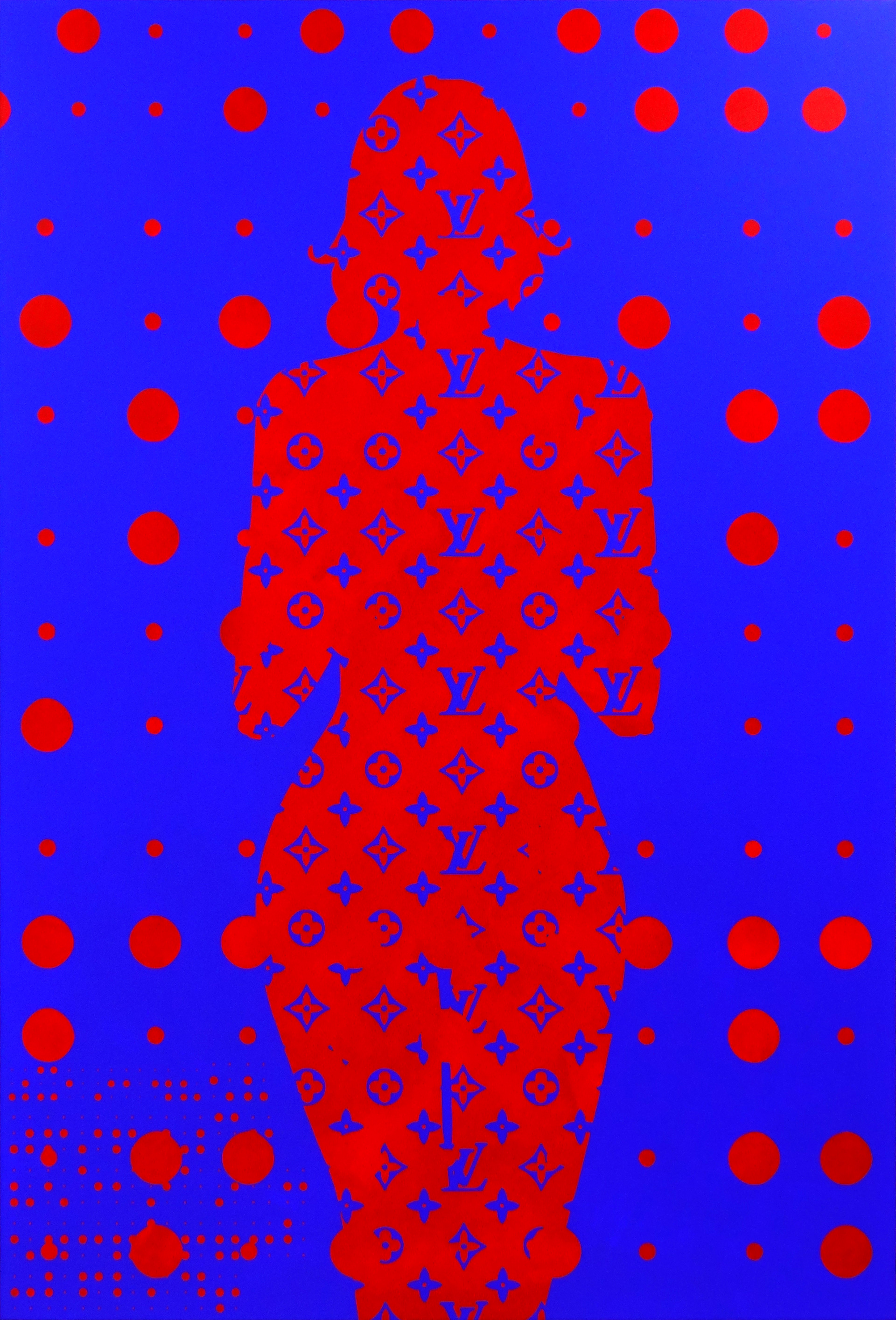 My Wallet of Ethereum(LV Red Girl), Acrylic on linen, 162 x 112cm, 2022