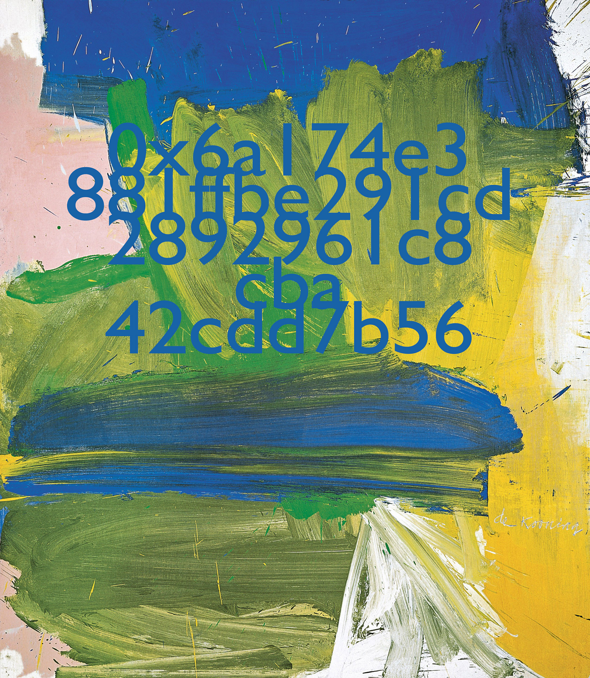 My Wallet of Ethereum in Upbit(De Kooning Blue), Digital Image, 2018