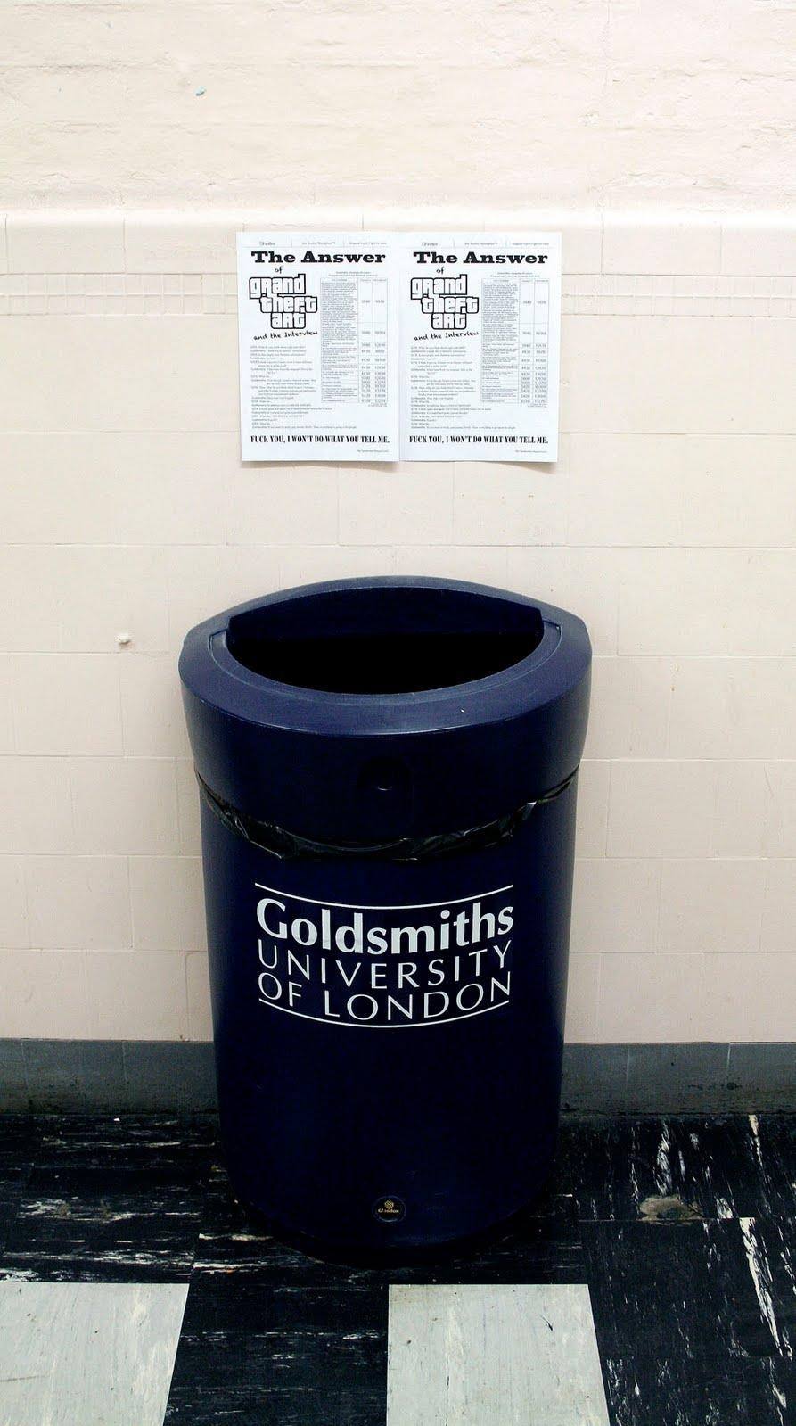 The Answer of GTA and the Interview, Installation View @Goldsmiths, 2010