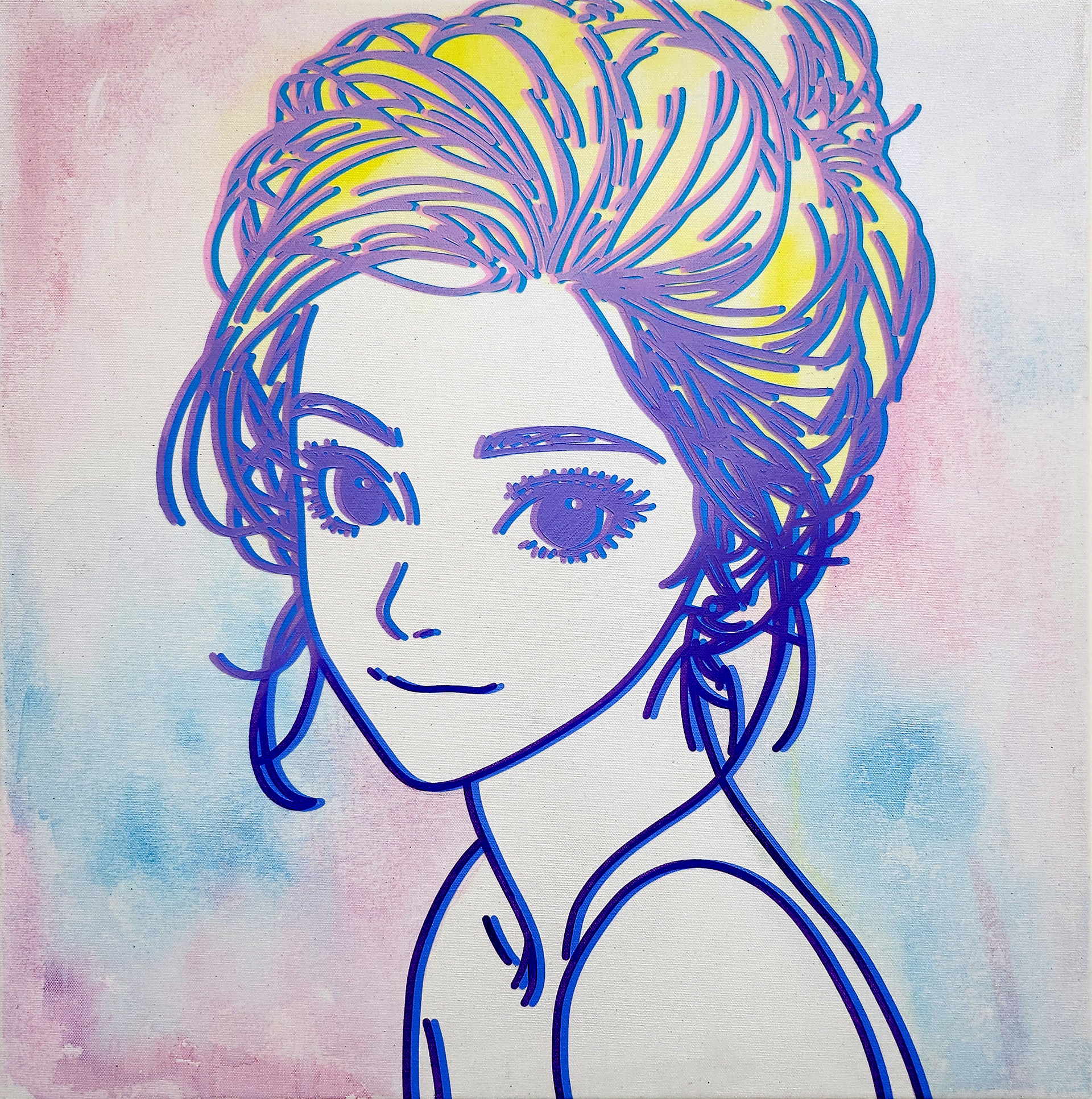 #981_Blossom, Acrylic and  oriental color on canvas, 60.6 x 60.6 cm, 2024