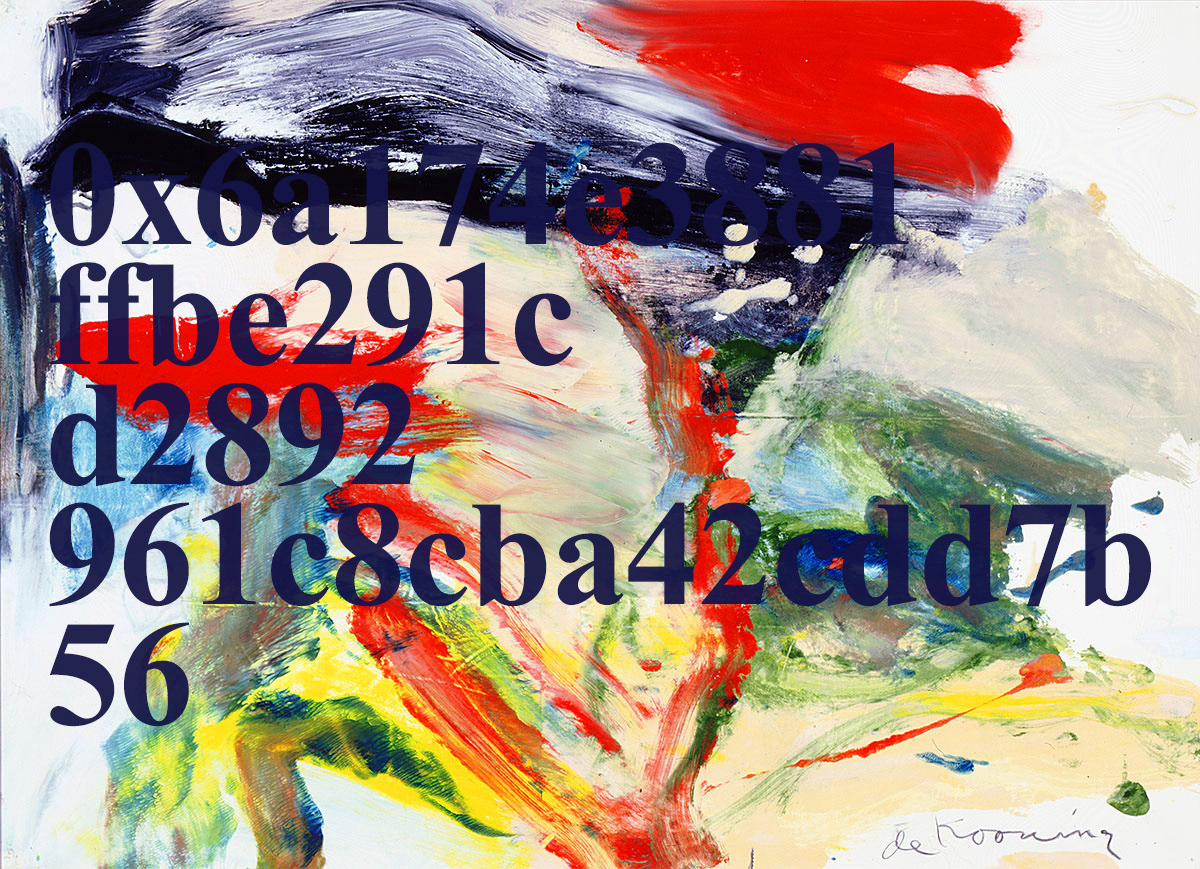 My Wallet of Ethereum in Upbit(De Kooning Navy), Digital Image, 2018