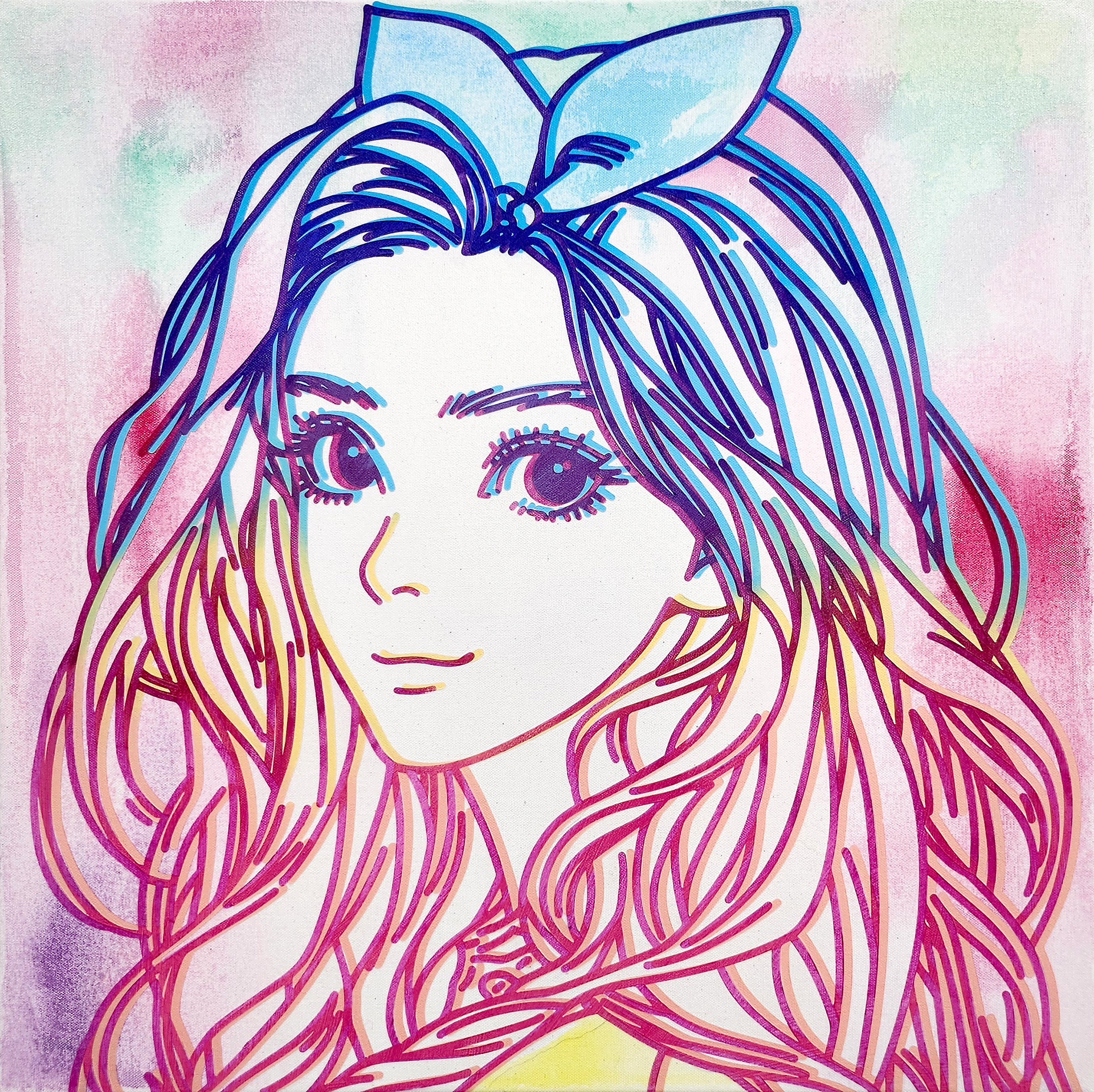 #972_Blossom, Acrylic and  oriental color on canvas, 60.6 x 60.6 cm, 2024