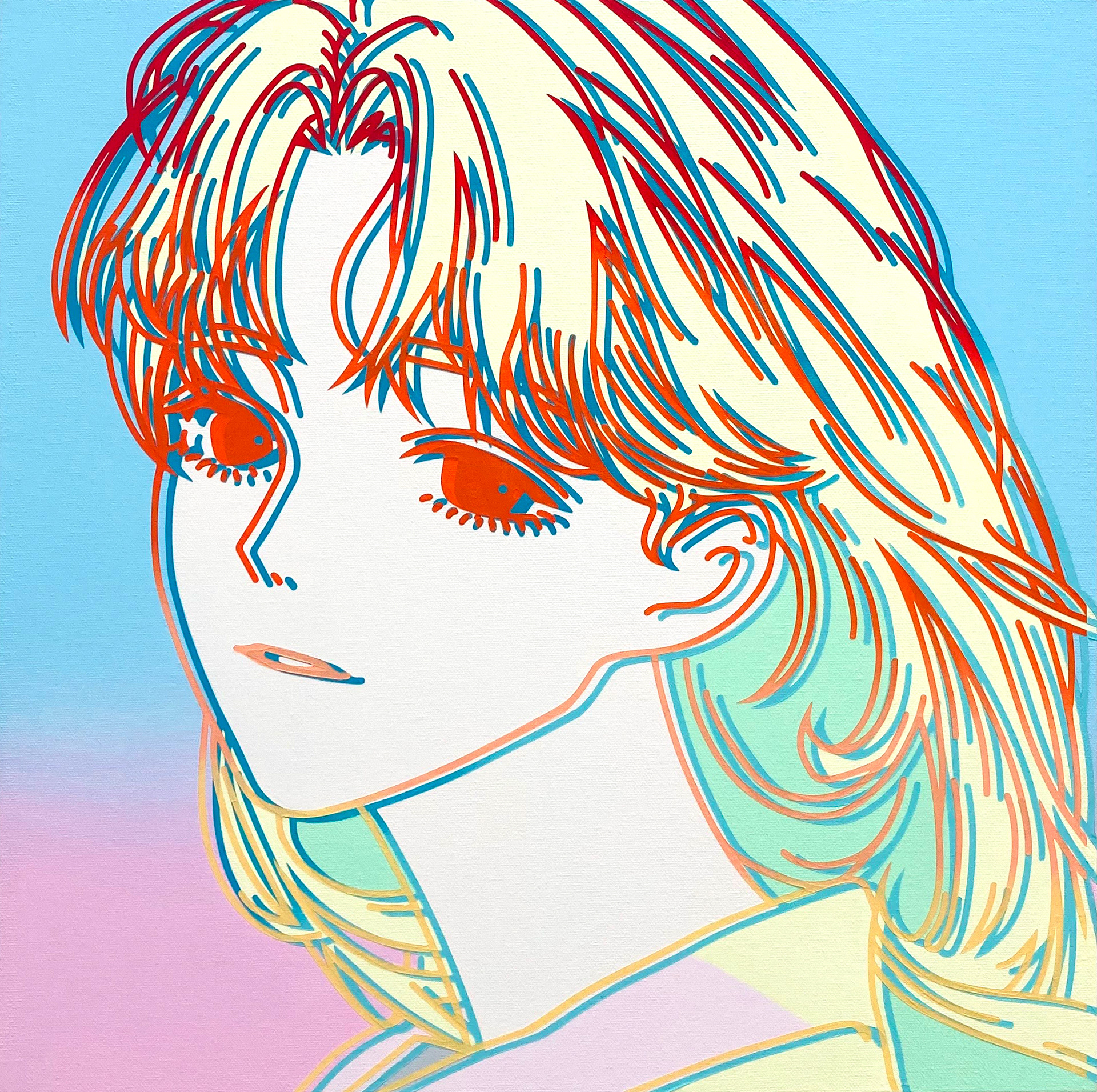 #591_Cool Adult Women, Acrylic on canvas, 45.5 x 45.4 cm, 2023