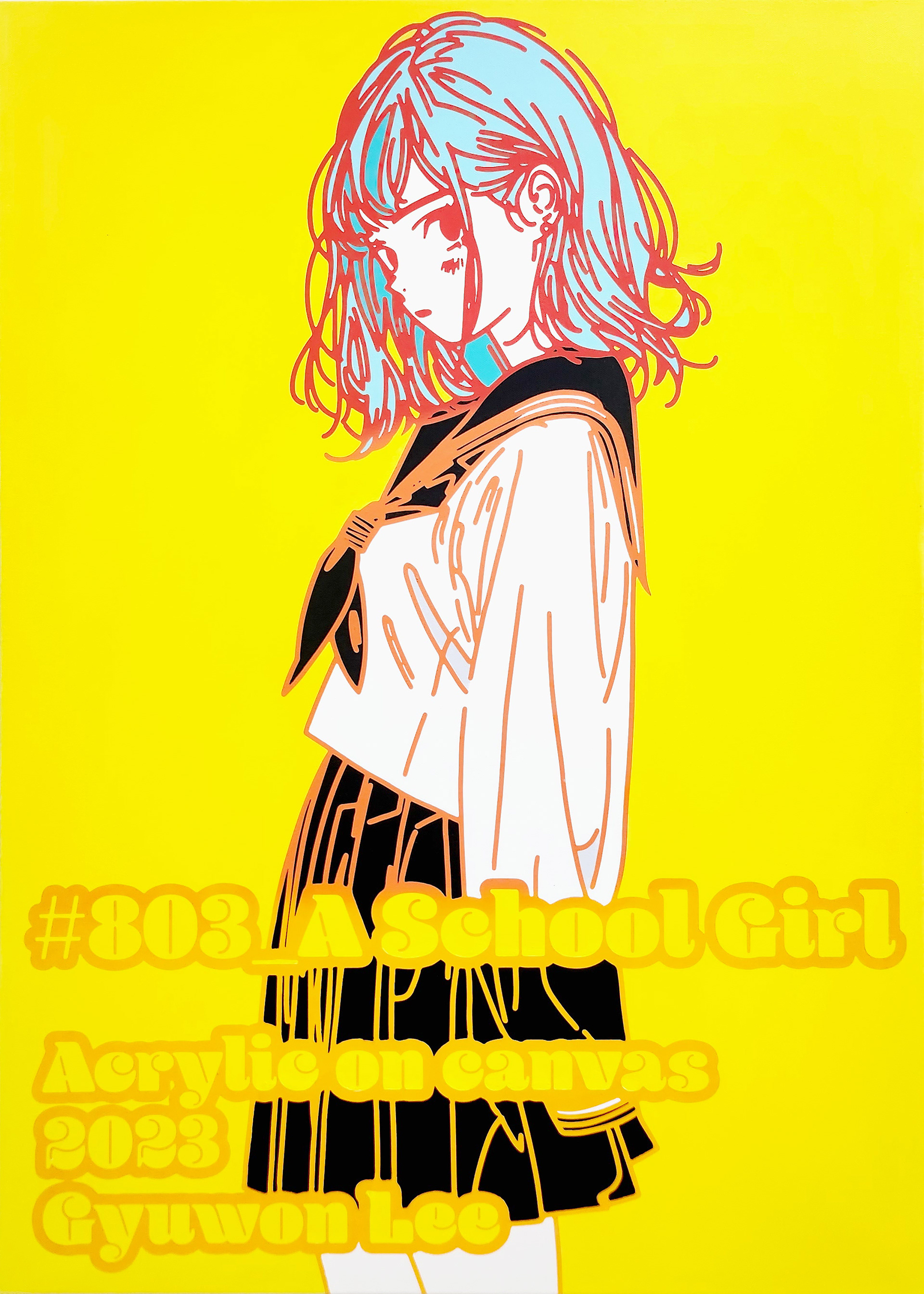 #803_A School Girl, Acrylic on canvas, 90.9 x 65.1 cm, 2023