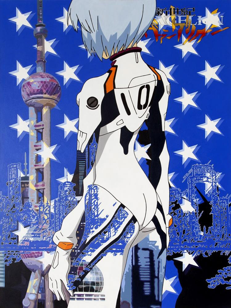 Rei in Shanghai with Fifty Stars, Oil on canvas, 180 x 135 cm, 2011