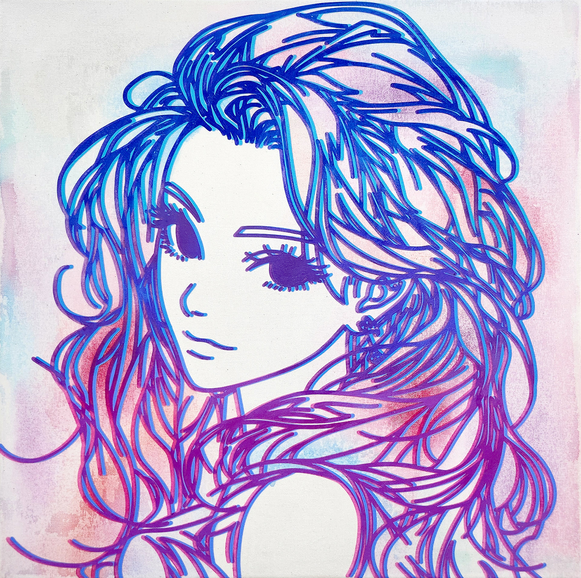 #991_Blossom, Acrylic and  oriental color on canvas, 60.6 x 60.6 cm, 2024