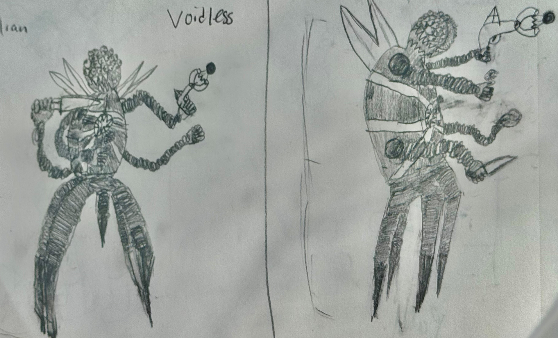First Voidless Character Design, Illustration Project ,3634 x 2199 pixels, Rough Villian Design