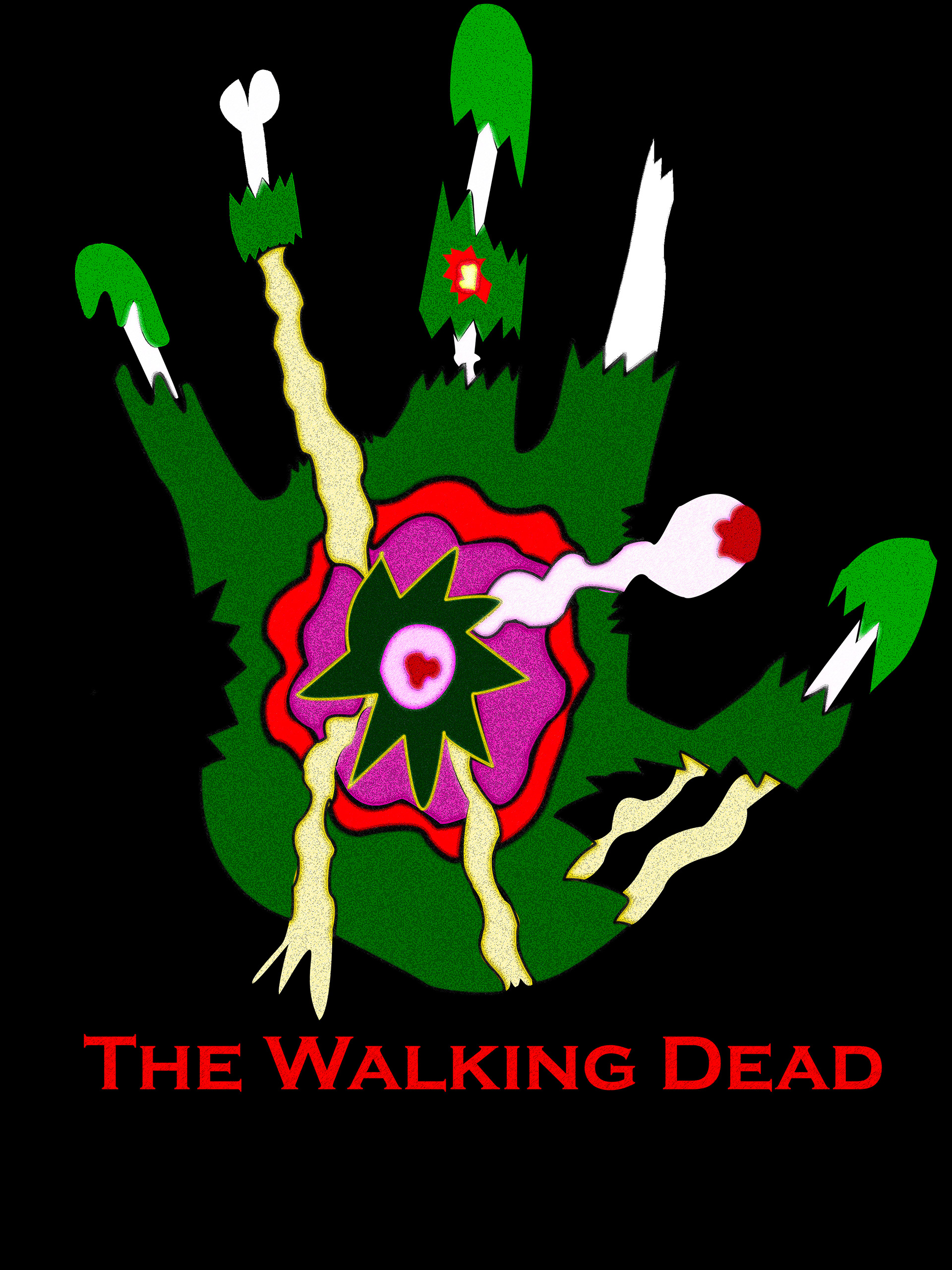 Walking Dead Poster (Colored) 11x 14 Inches, Personal Project, 2019, My first ever Illistrator poster I did with
