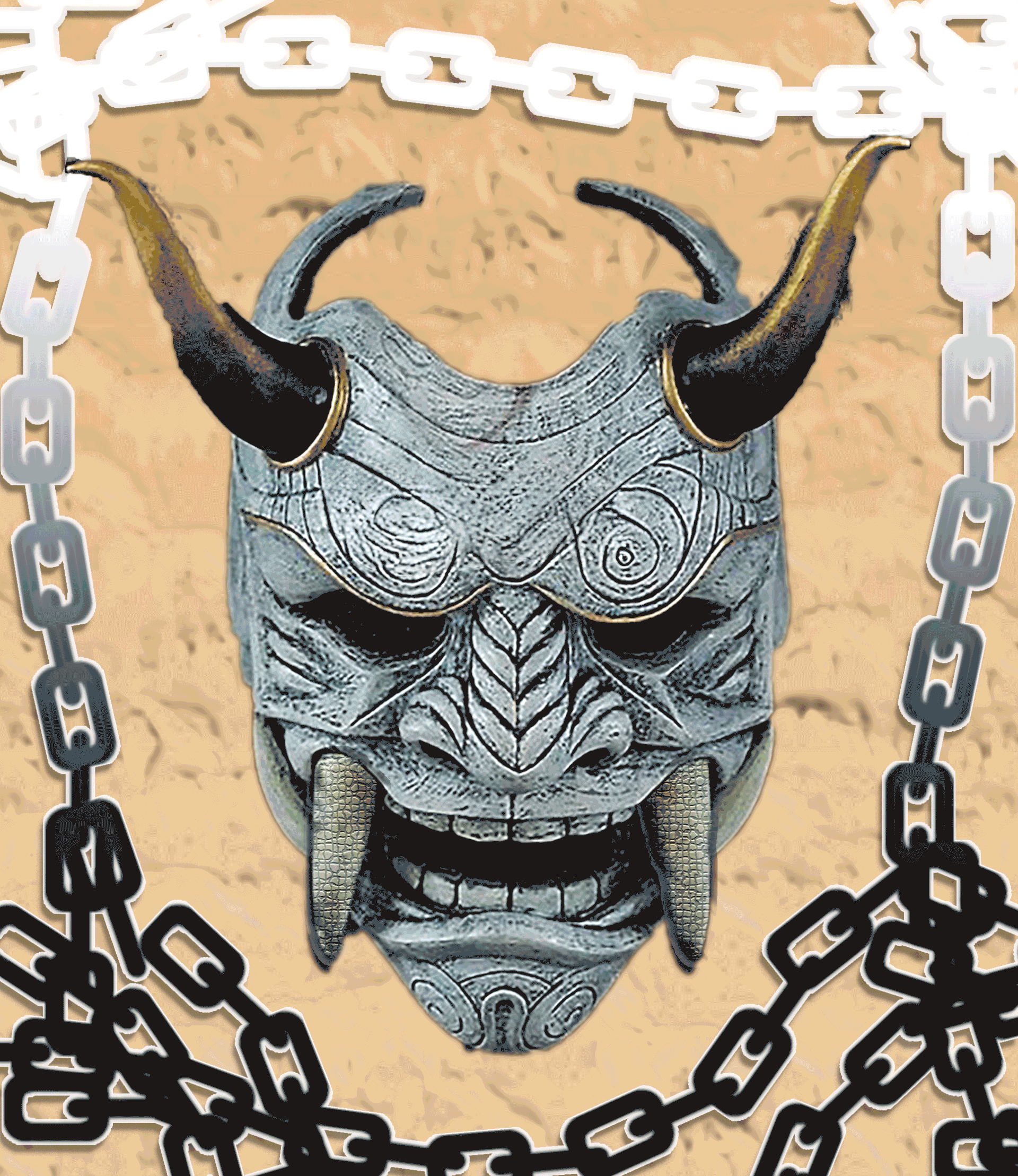 Oni Mask, 2024, 1938 x 2238 ,Personal ,The cursed Mask,