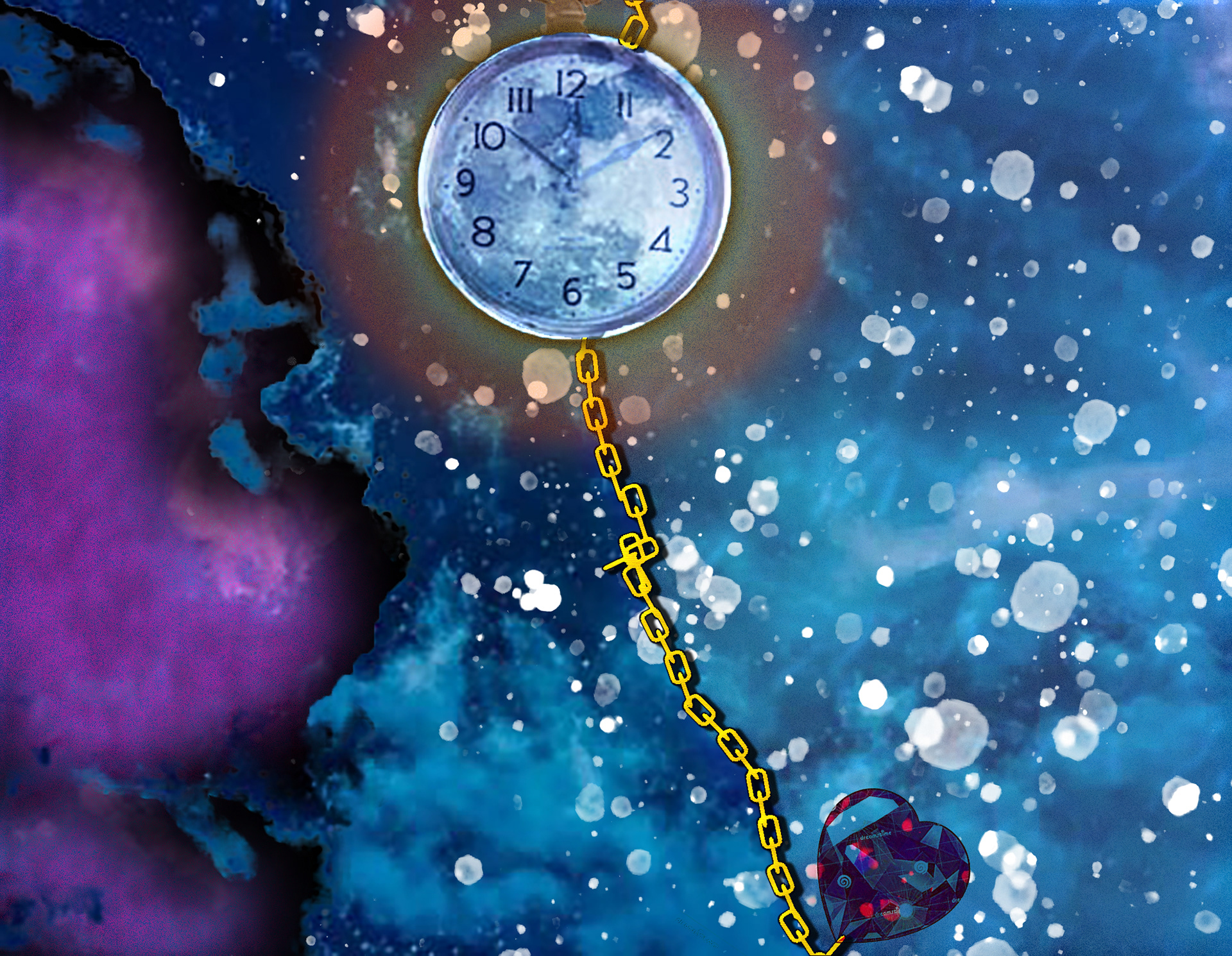 Night Clock, 1975 x 1533, Personal Project, Art of a clock in the night