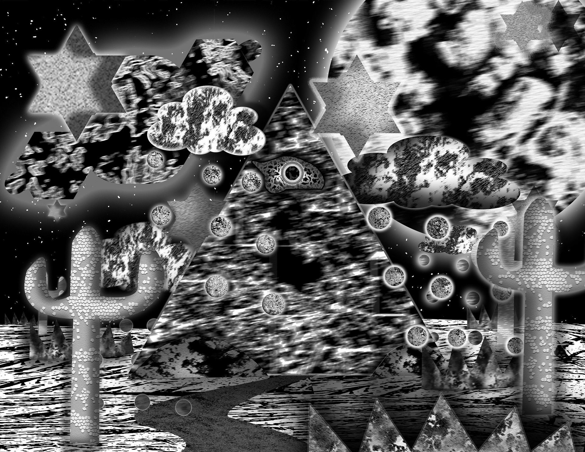 Mystery land,2023,2640 x 2040 Pixels, textured project, An Art piece using multiple textures to visual a world of mysteries