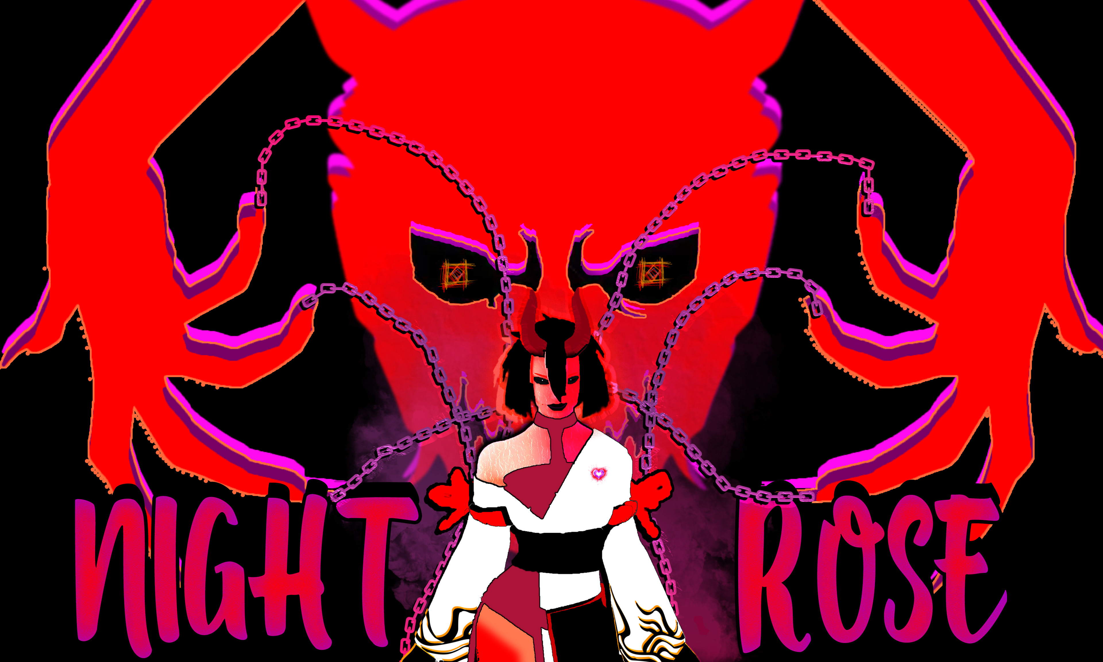 Night Rose Poster, 4000 x 2400, Personal Project, to bring more light on the Fortnite character Night Rose