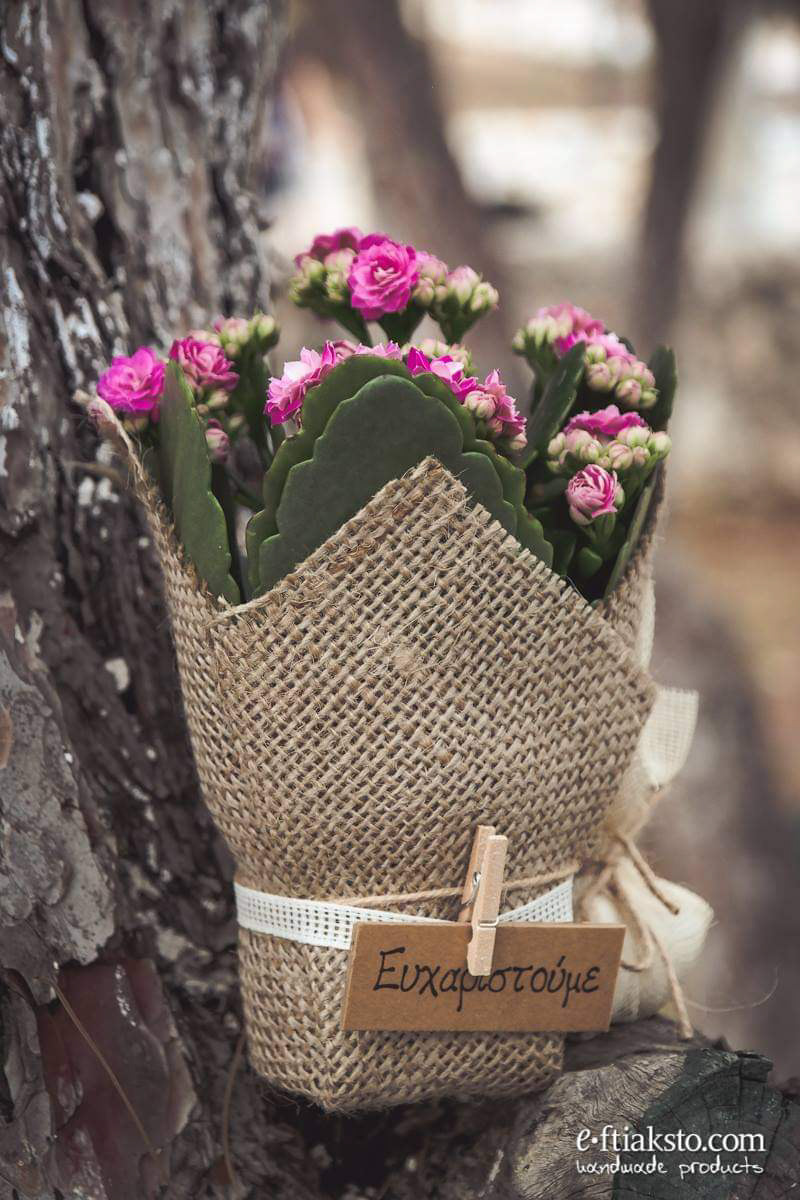 Στολισμός βάπτισης με θέμα rustic