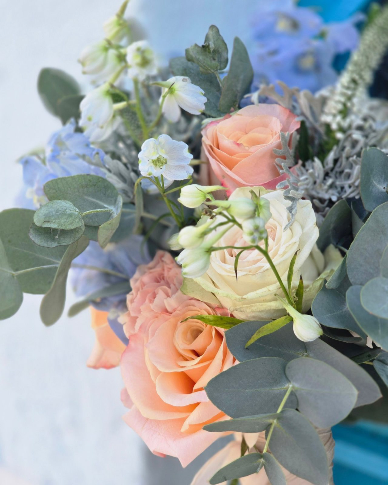 Light Blue & Peach wedding