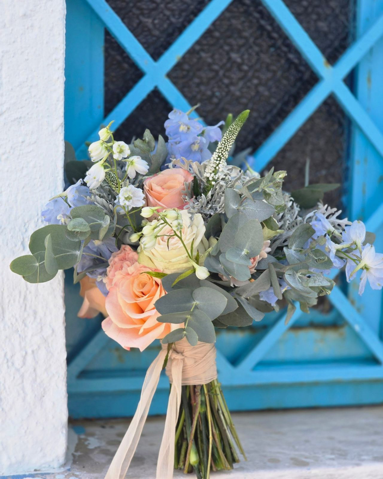 Light Blue & Peach wedding