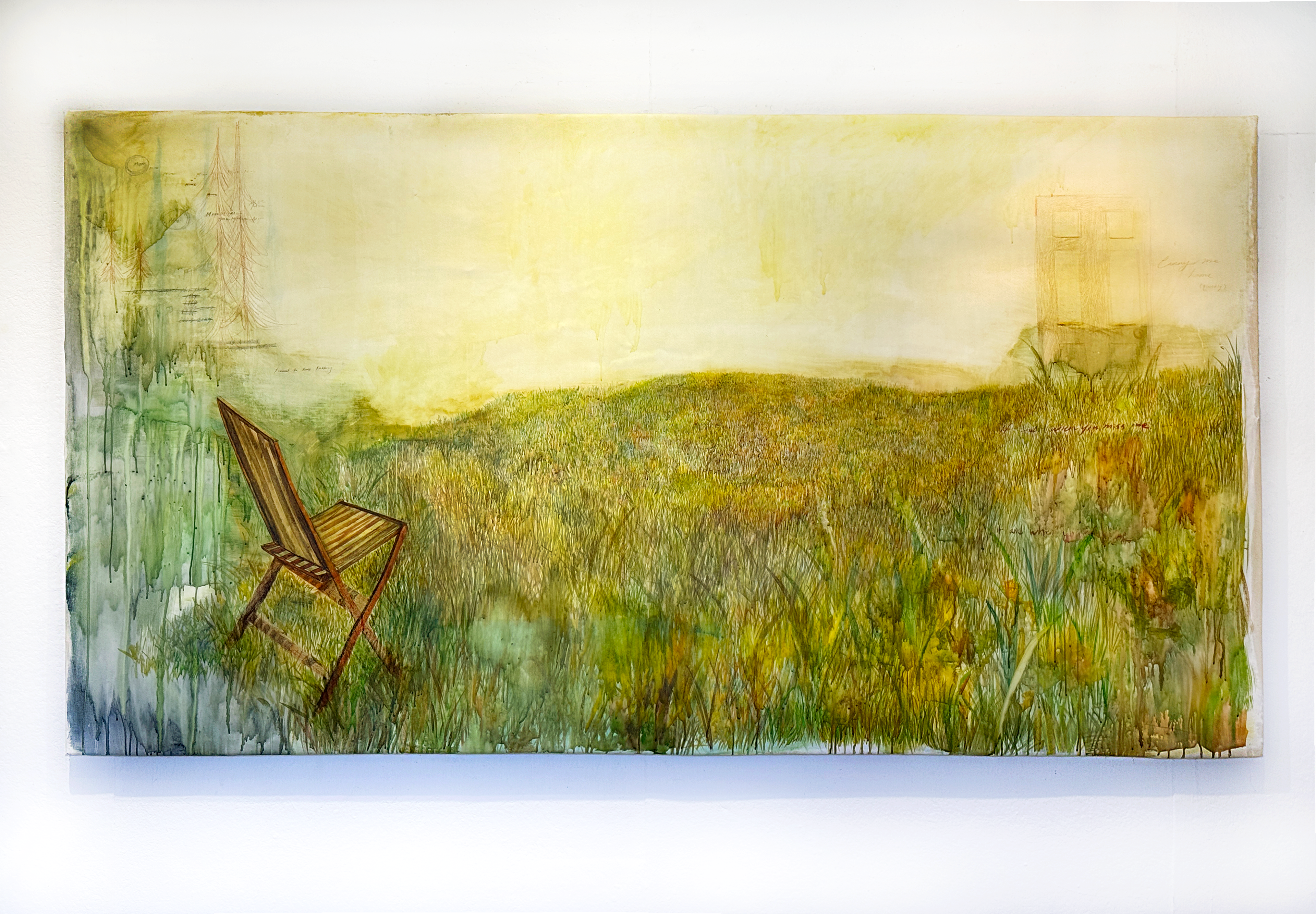 The Place You Showed Me, 2025. Watercolor and Graphite on Canvas, 108 x 58