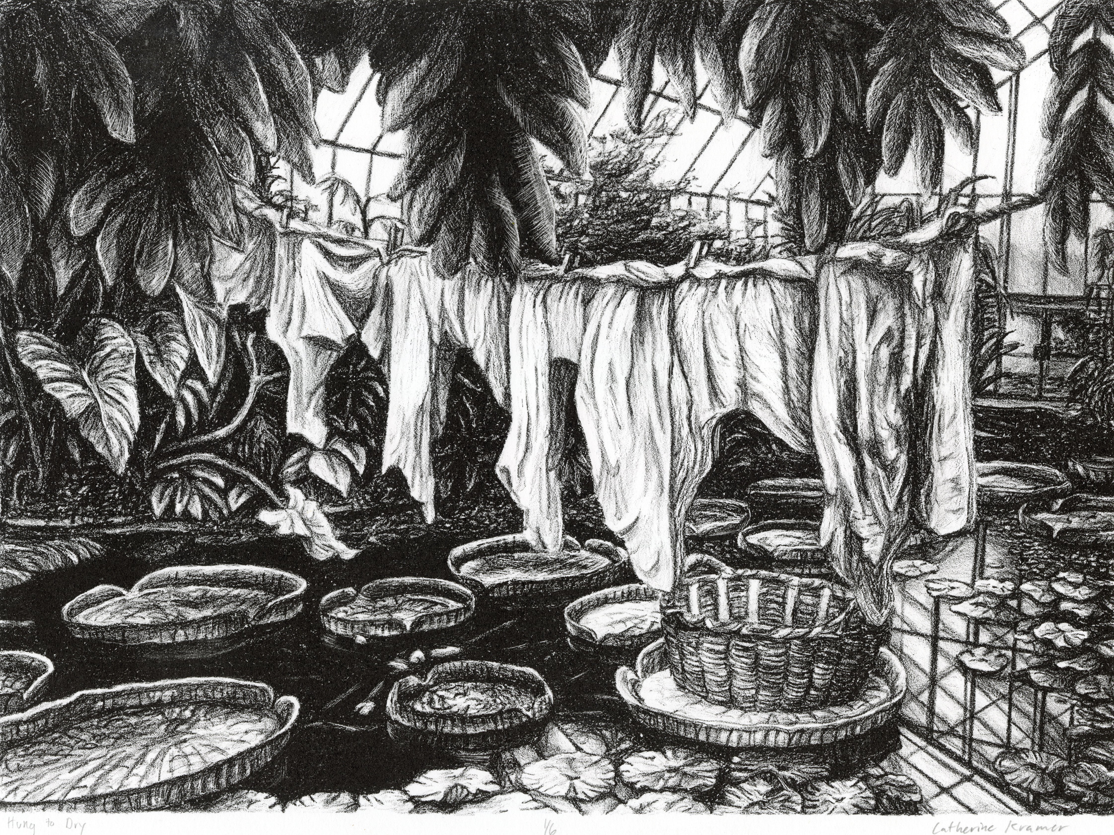 Hung to Dry, Lithograph, 11x15, 2020