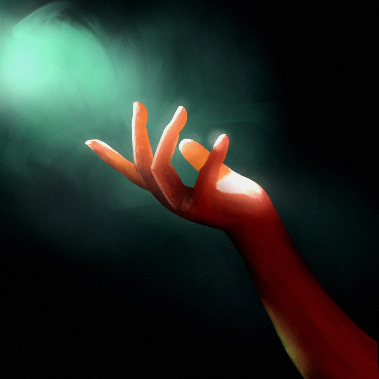 Light and hand study, done through Procreate-October 2022