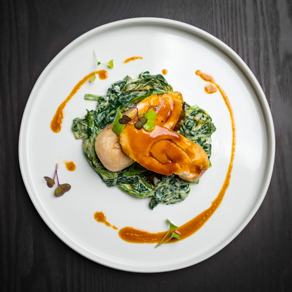 Roasted Chicken Breast With Spinach Lemon Sabayon