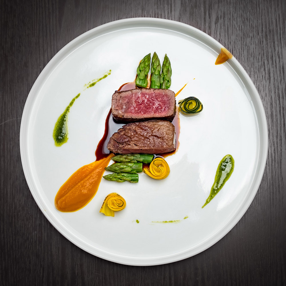 Angus Tenderloin, Asparagus, Pumpkin Purée