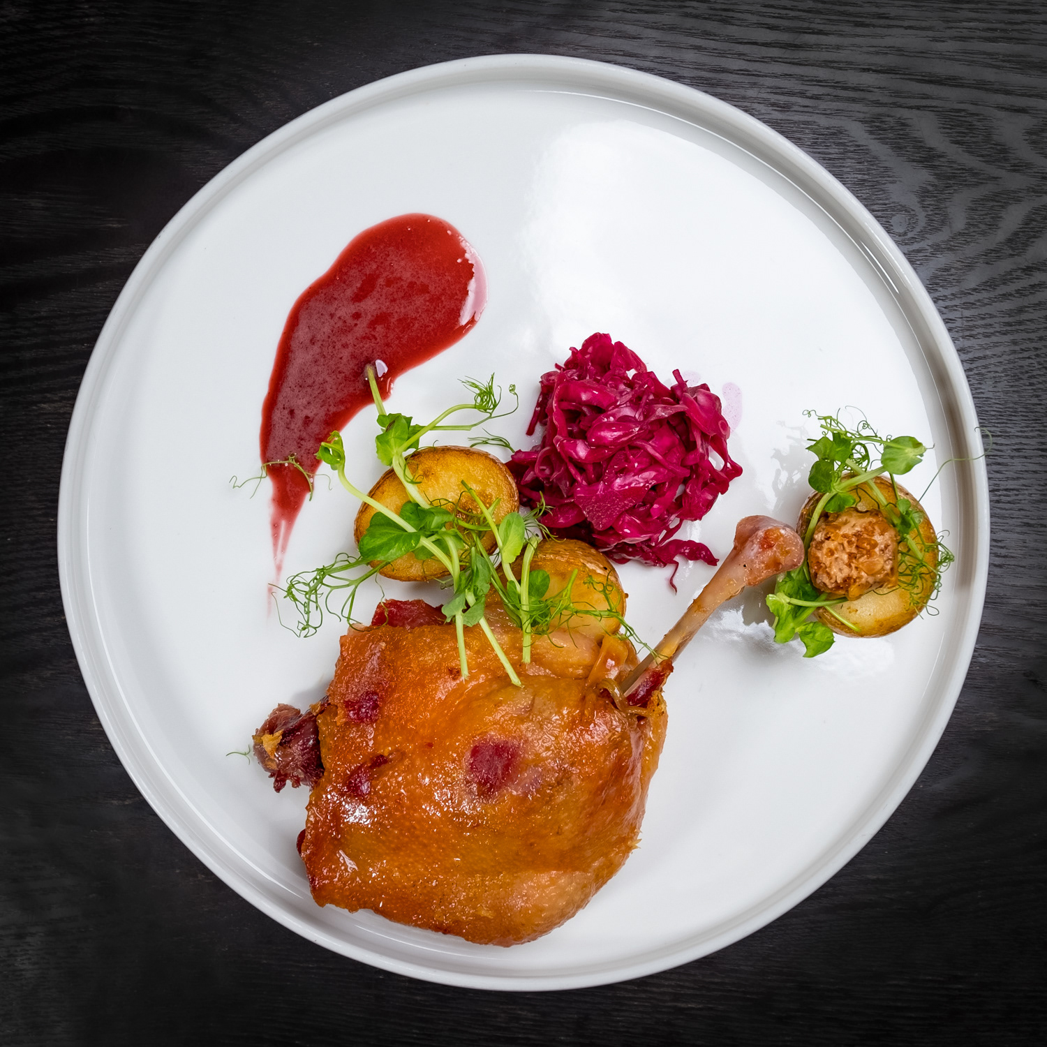 Confit De Canard with Red Cabbage