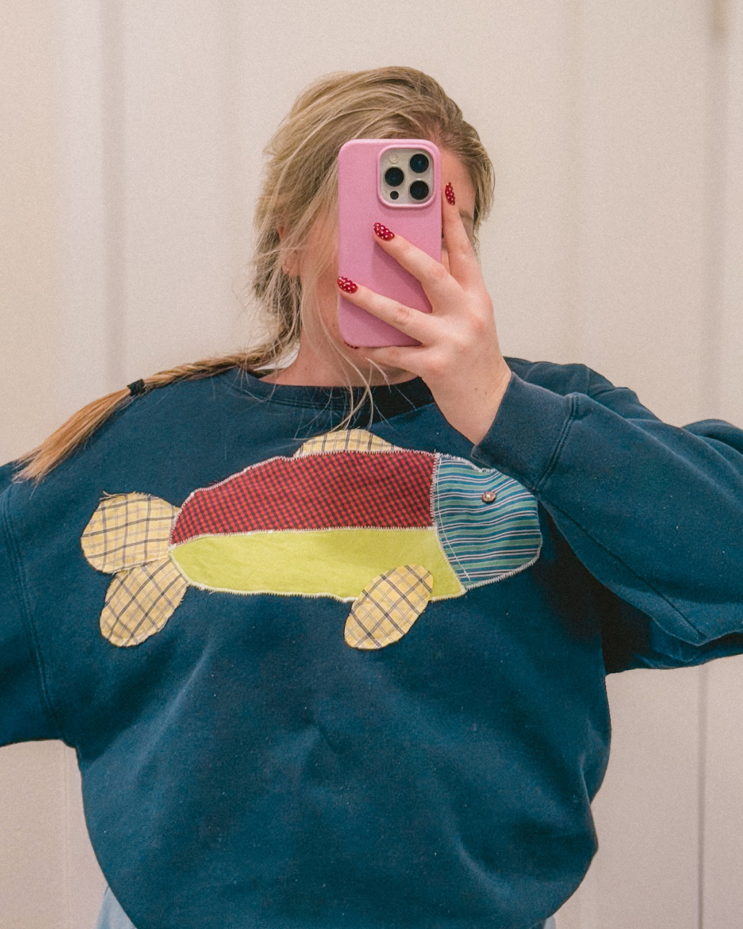 Handmade patchwork on Vintage blank sweatshirt