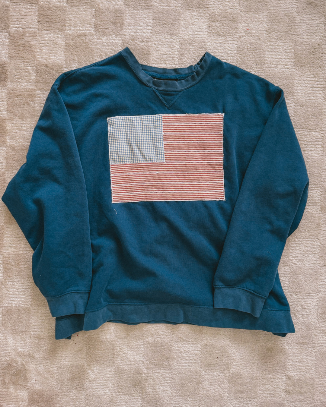 Handmade patchwork on Vintage blank sweatshirt