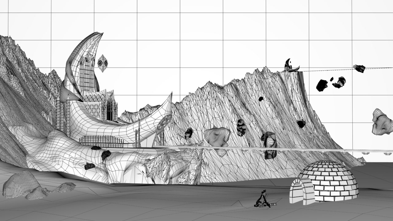 3D model and wireframe