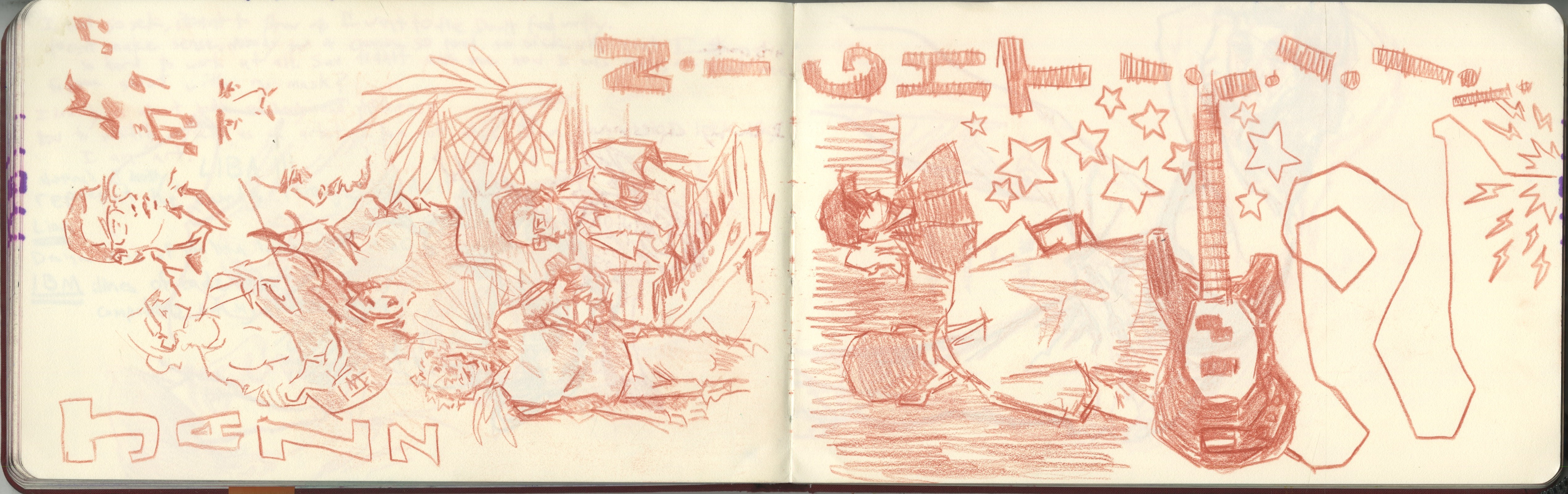 page done by me and Veen during a music club performance. veen even drew me:))) this one was so much fun