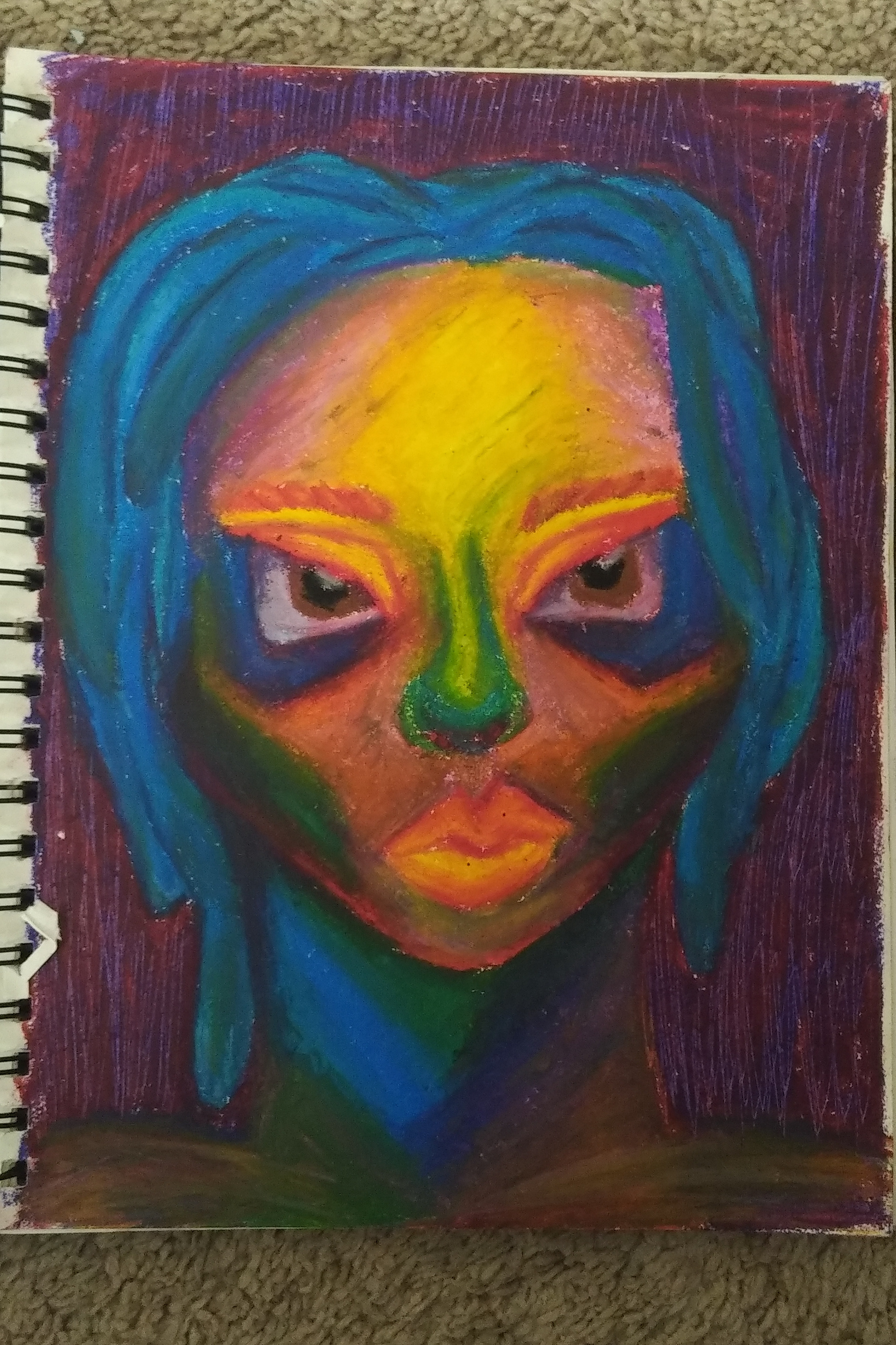 Oil pastels portrait