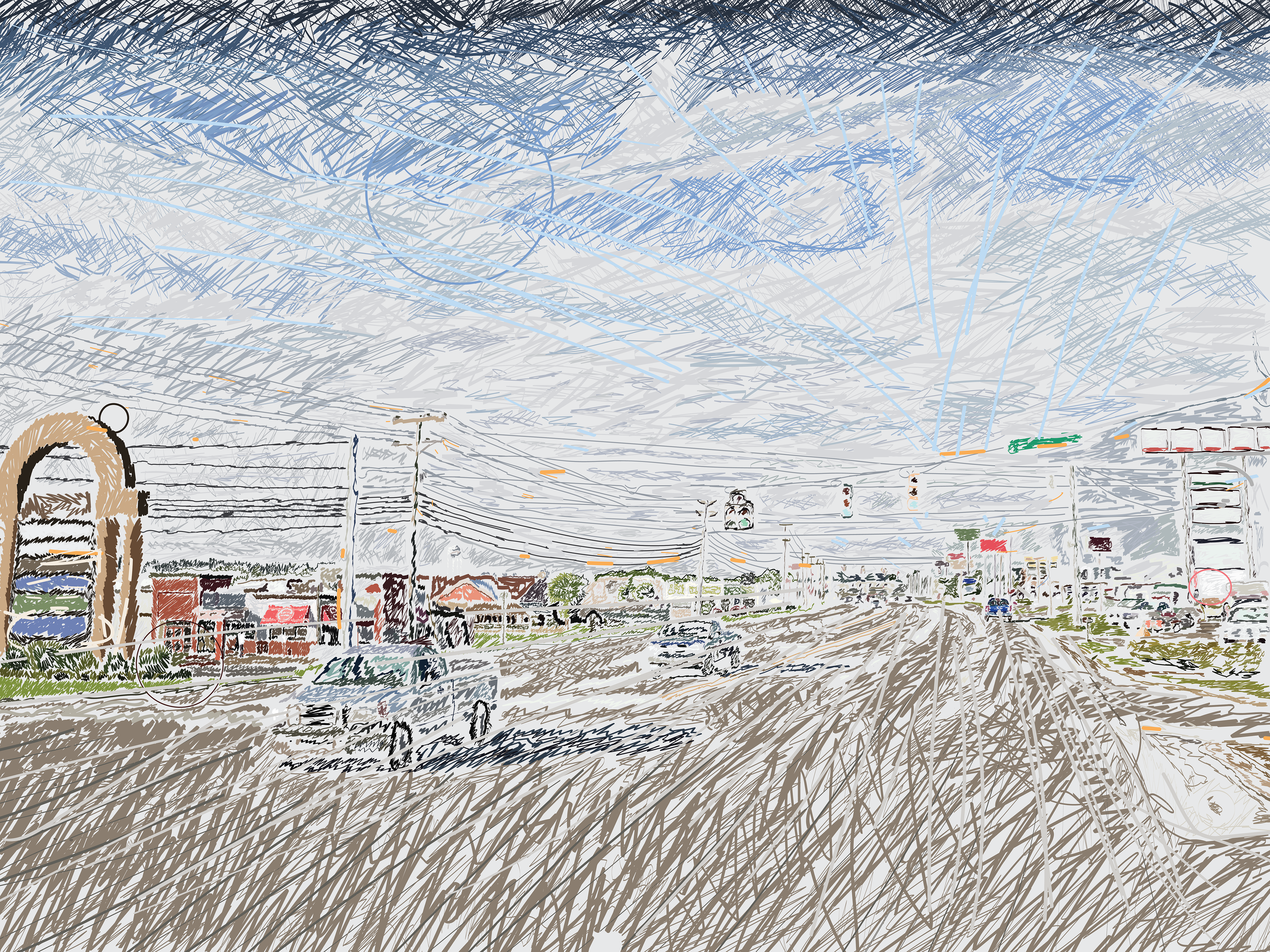 Street drawing for an early art class