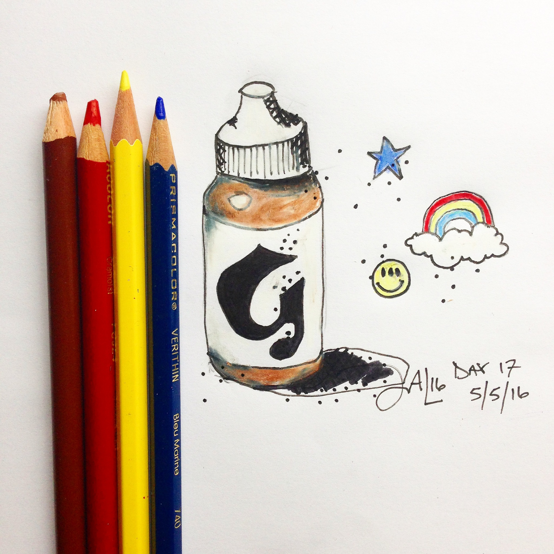 From “100 Days of Beauty,” colored pencil and pen on paper