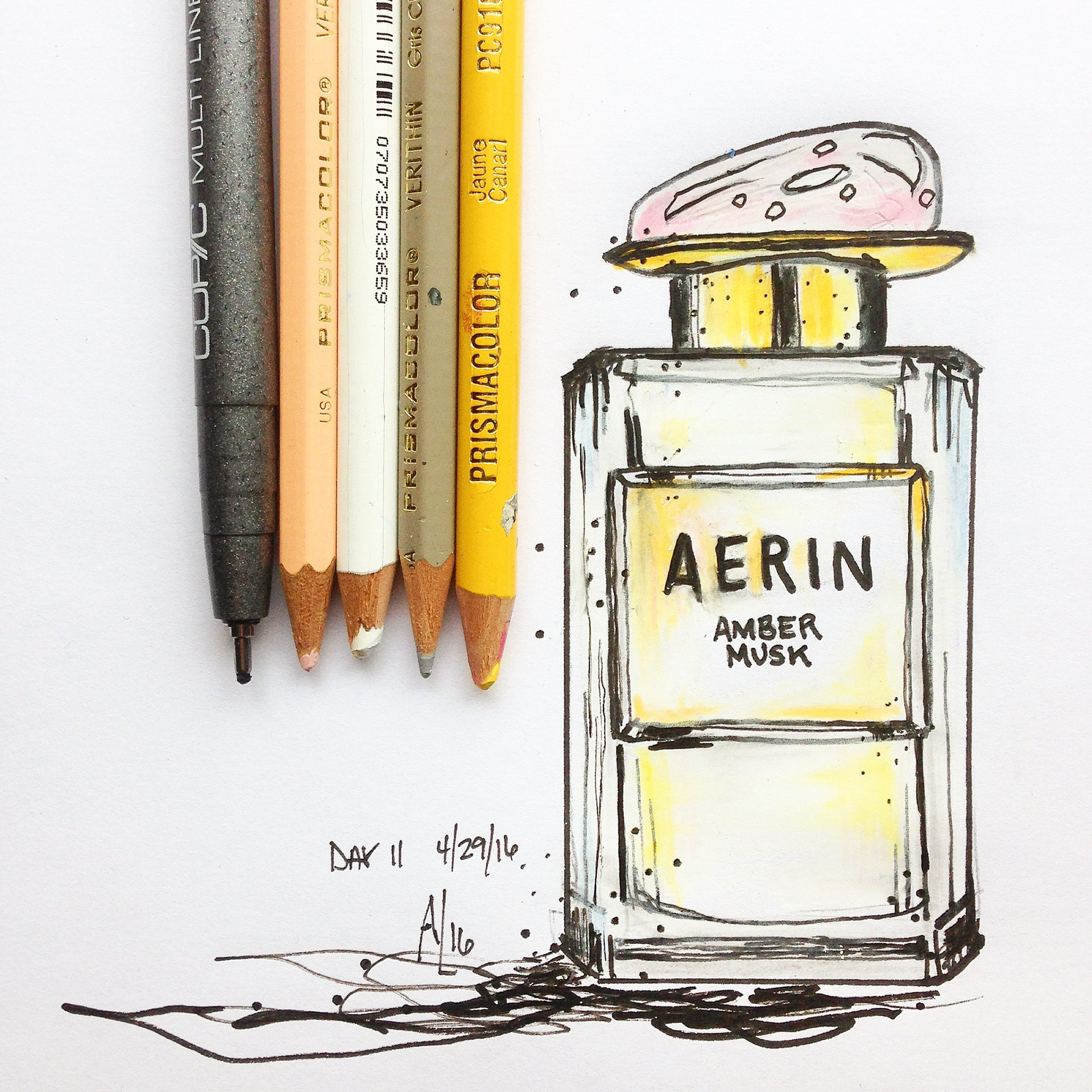 From “100 Days of Beauty,” colored pencil and pen on paper